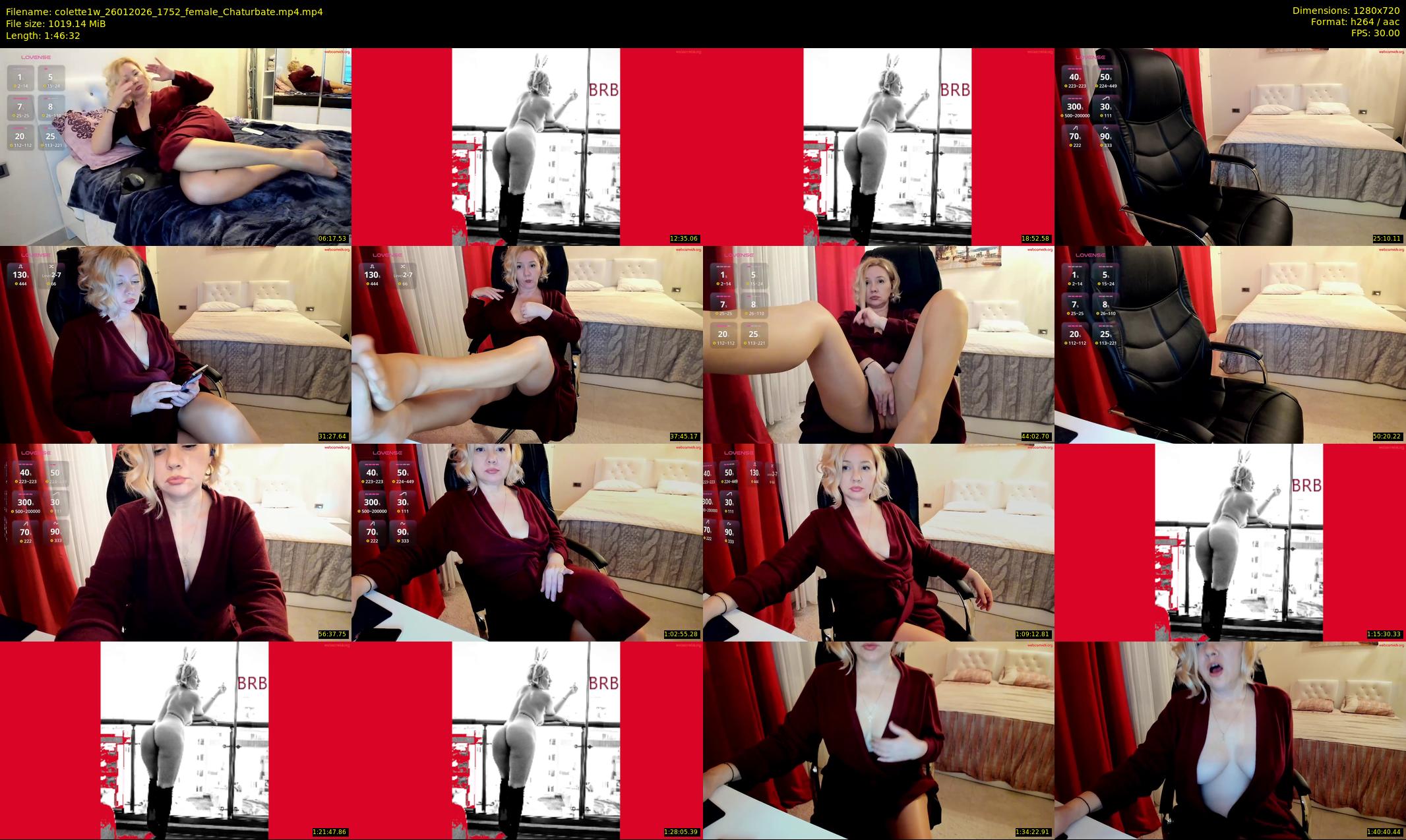 colette1w — 107 minute Chaturbate female cam show recording, 720p, Jan 26, 2026