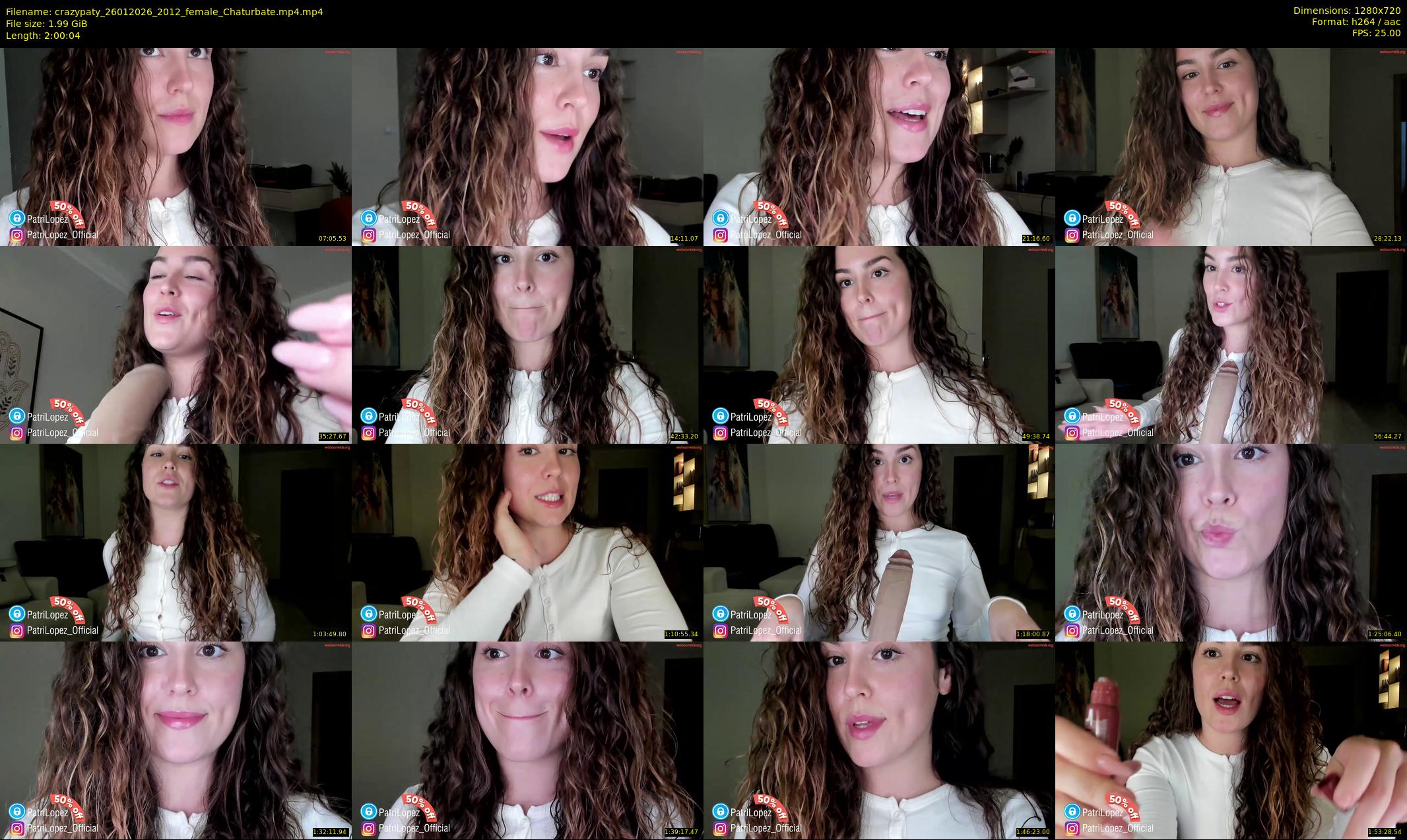 crazypaty — 121 minute Chaturbate female cam show recording, 720p, Jan 26, 2026