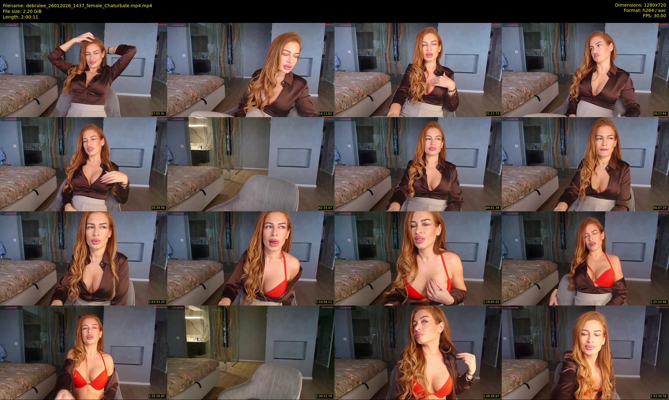 debralee — 121 minute Chaturbate female cam show recording, 720p, Jan 26, 2026