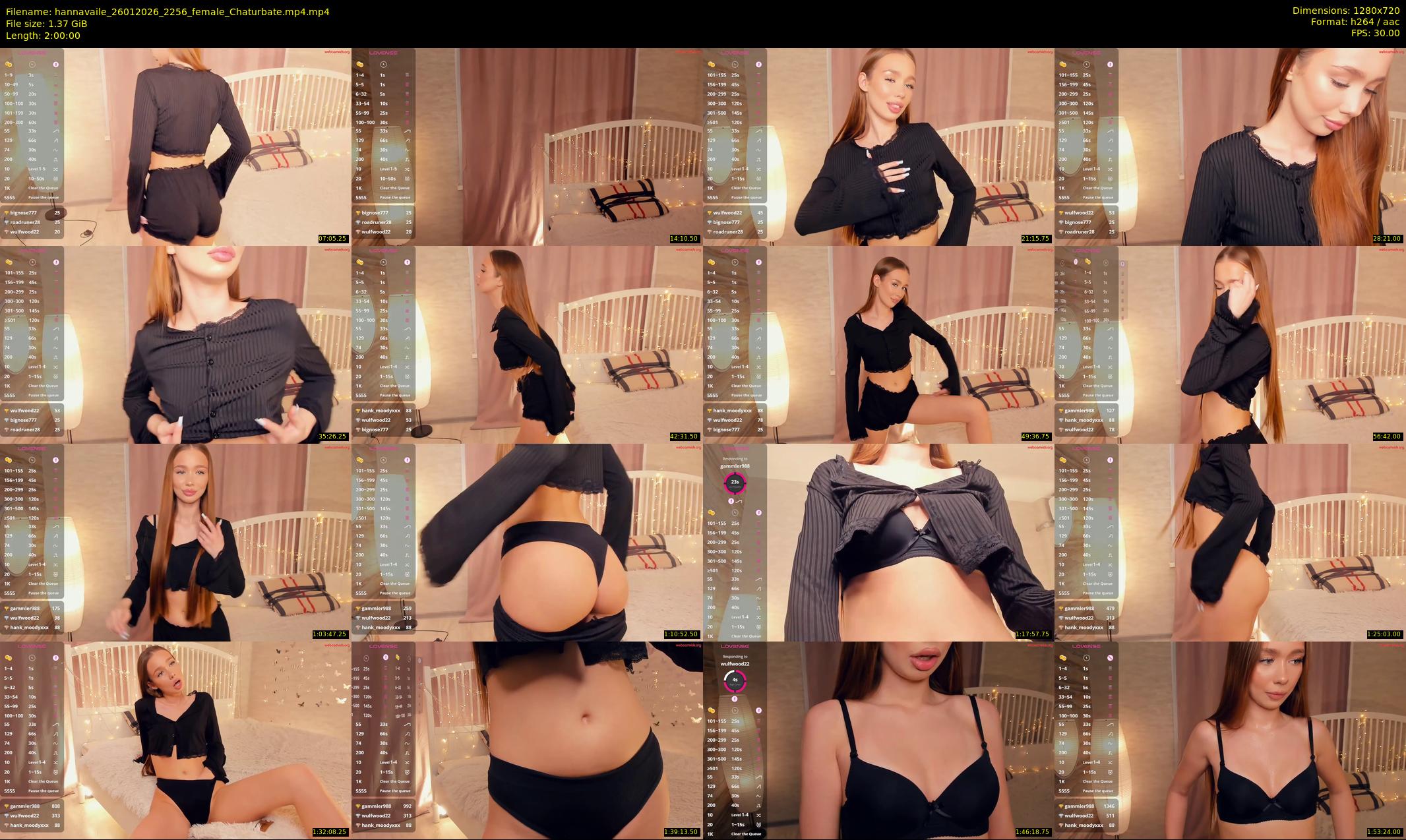 hannavaile — 120 minute Chaturbate female cam show recording, 720p, Jan 26, 2026