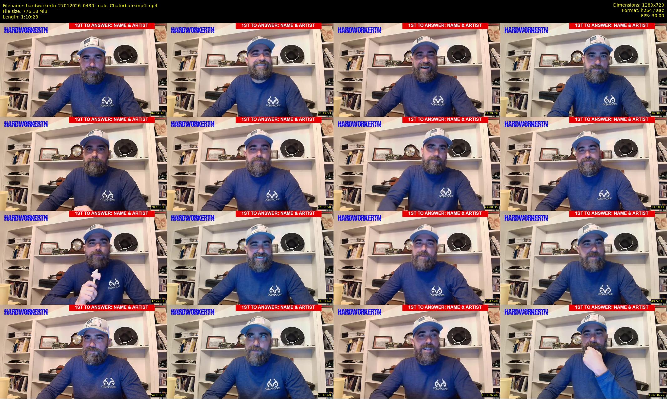 hardworkertn — 71 minute Chaturbate male cam show recording, 720p, Jan 27, 2026