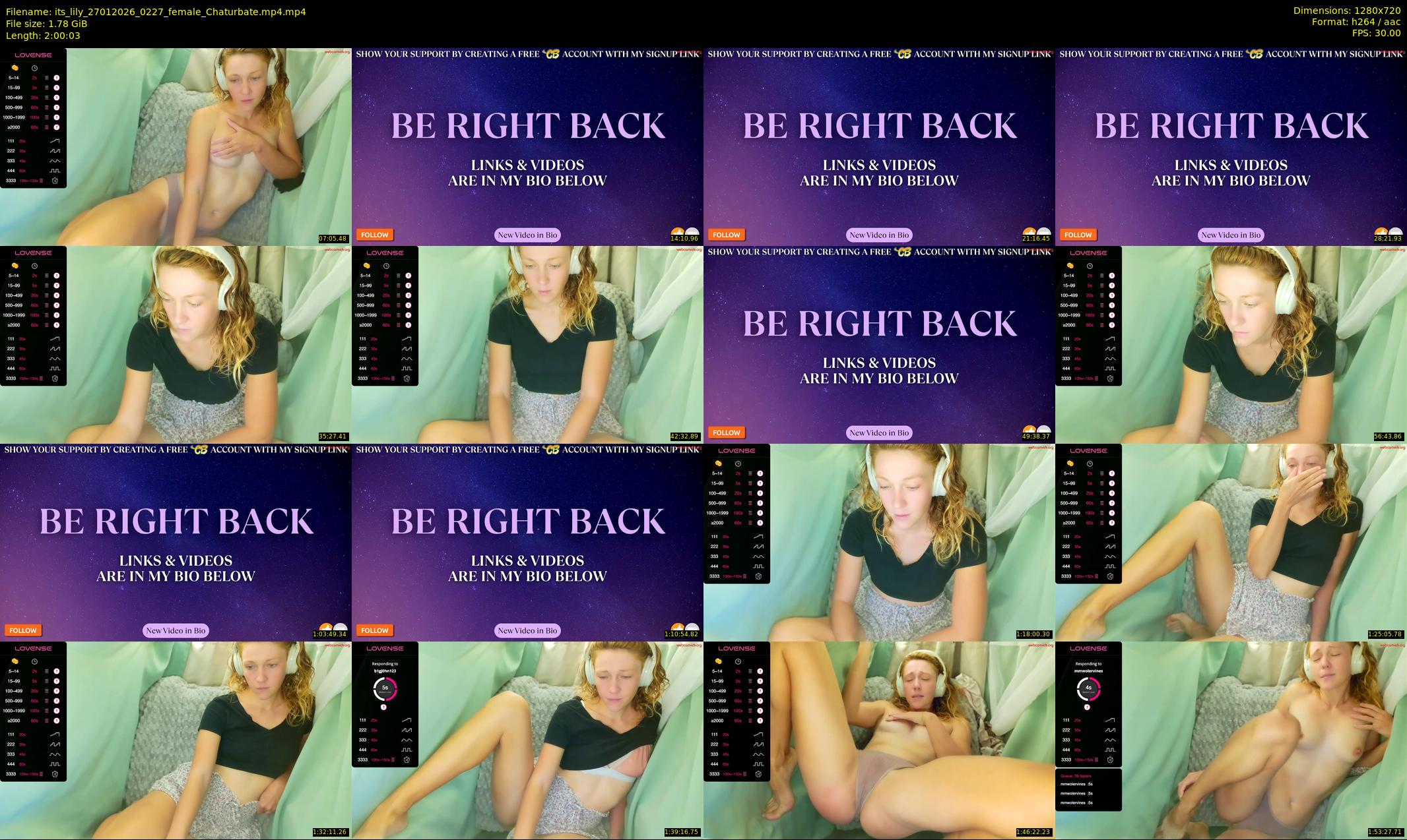 its_lily — 121 minute Chaturbate female cam show recording, 720p, Jan 27, 2026