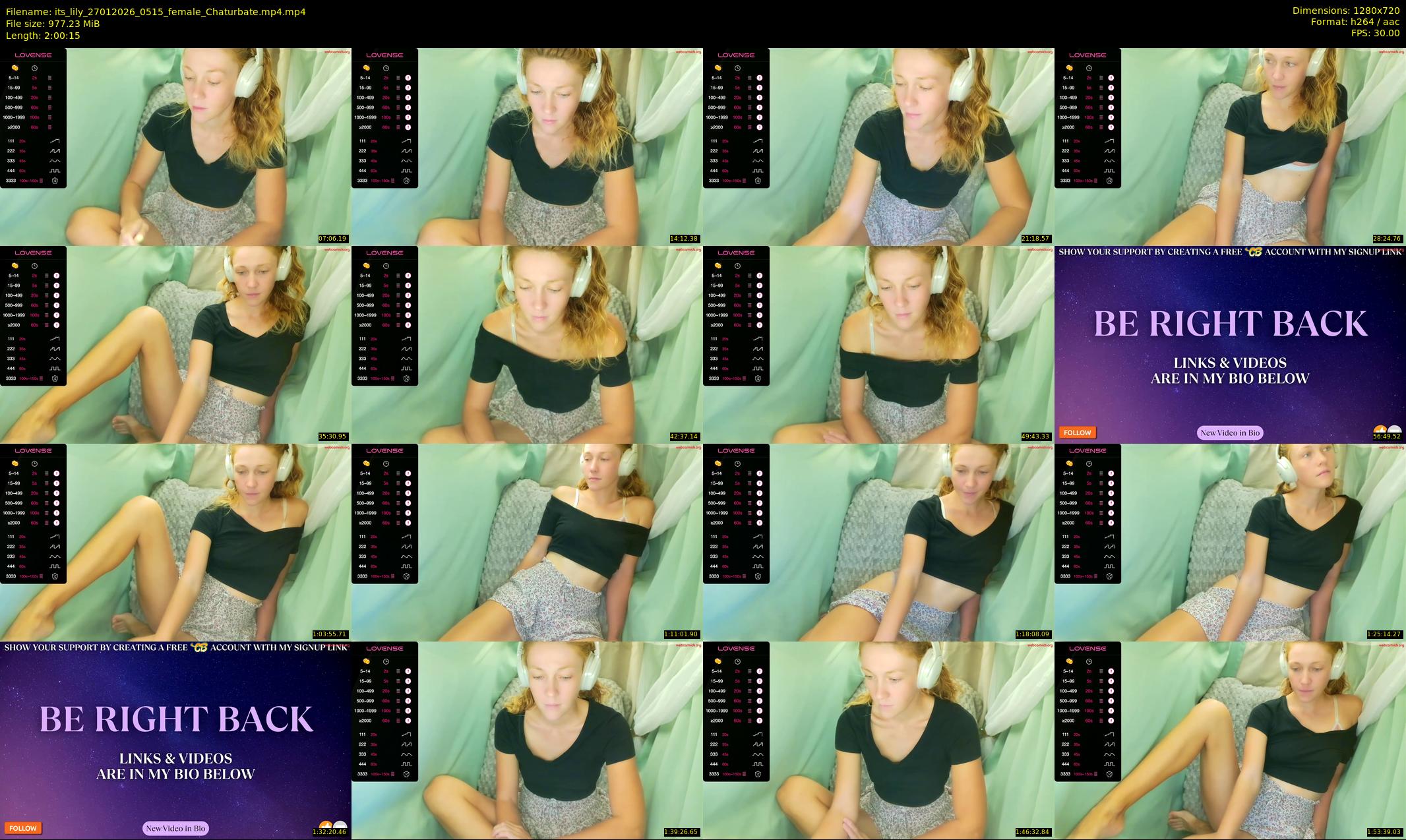 its_lily — 121 minute Chaturbate female cam show recording, 720p, Jan 27, 2026