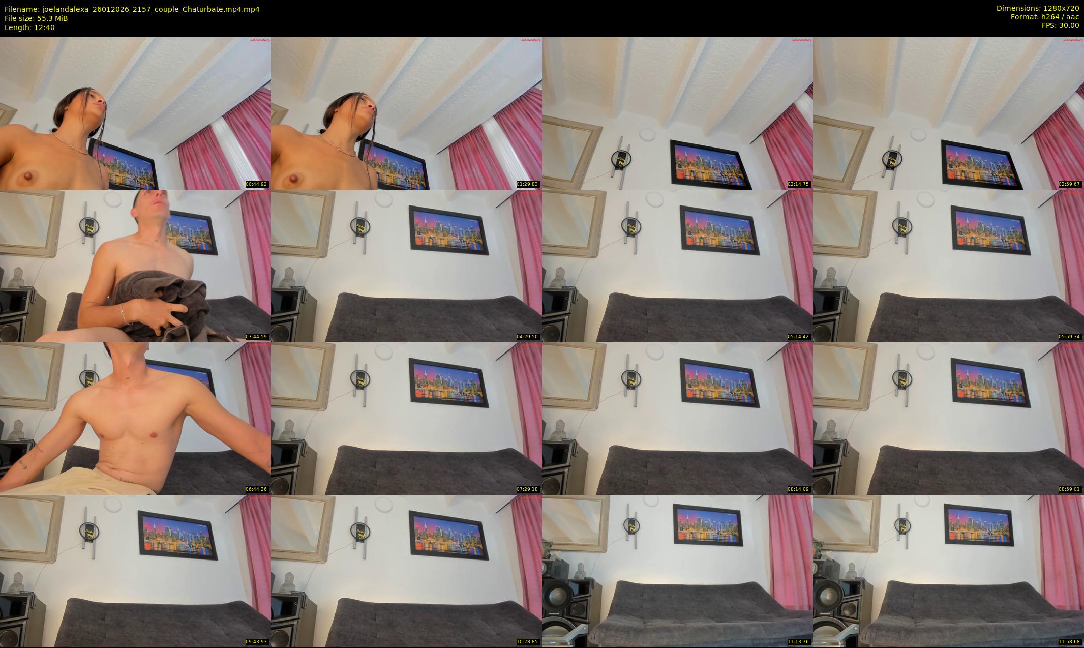 joelandalexa — 13 minute Chaturbate couple cam show recording, 720p, Jan 26, 2026