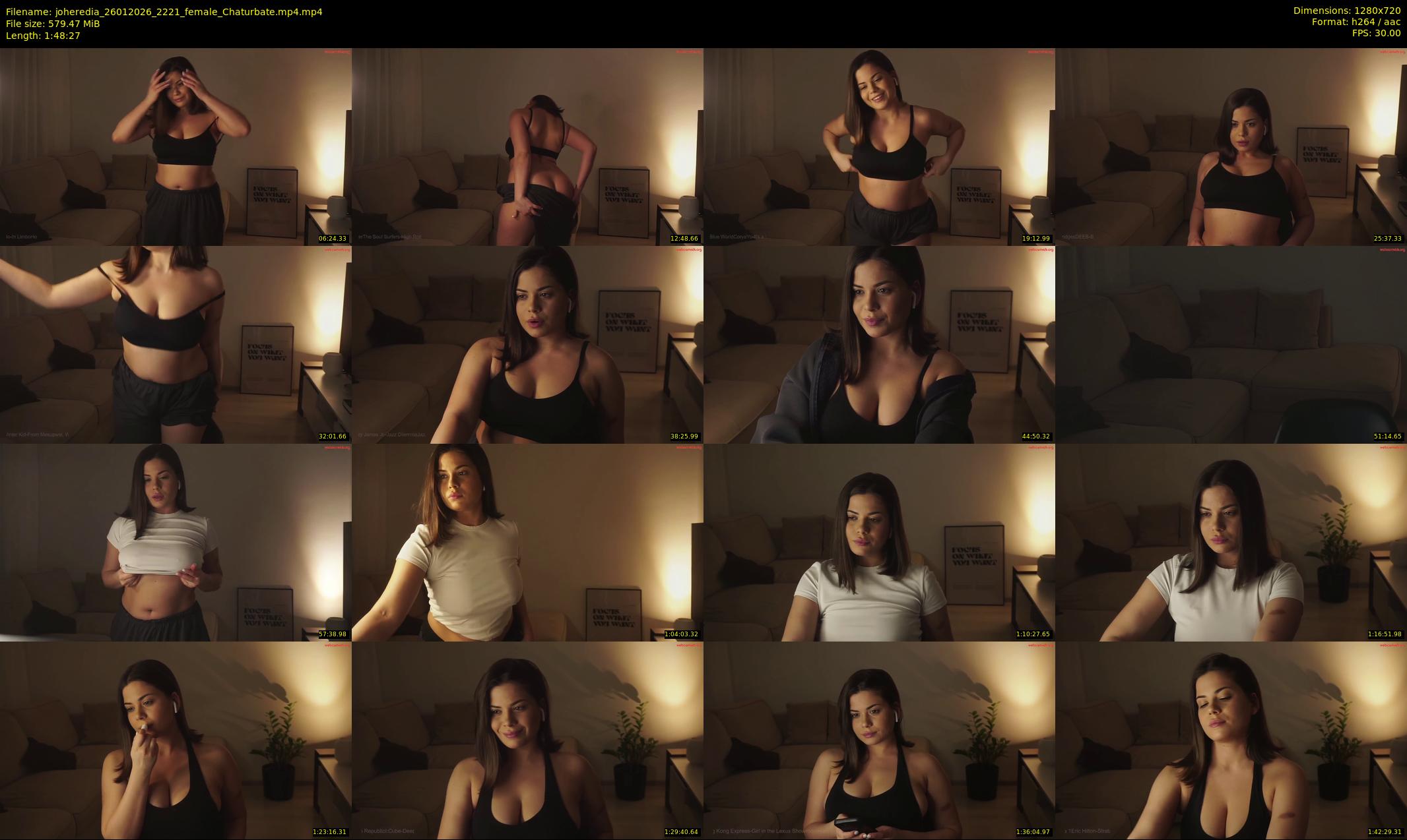 joheredia — 109 minute Chaturbate female cam show recording, 720p, Jan 26, 2026