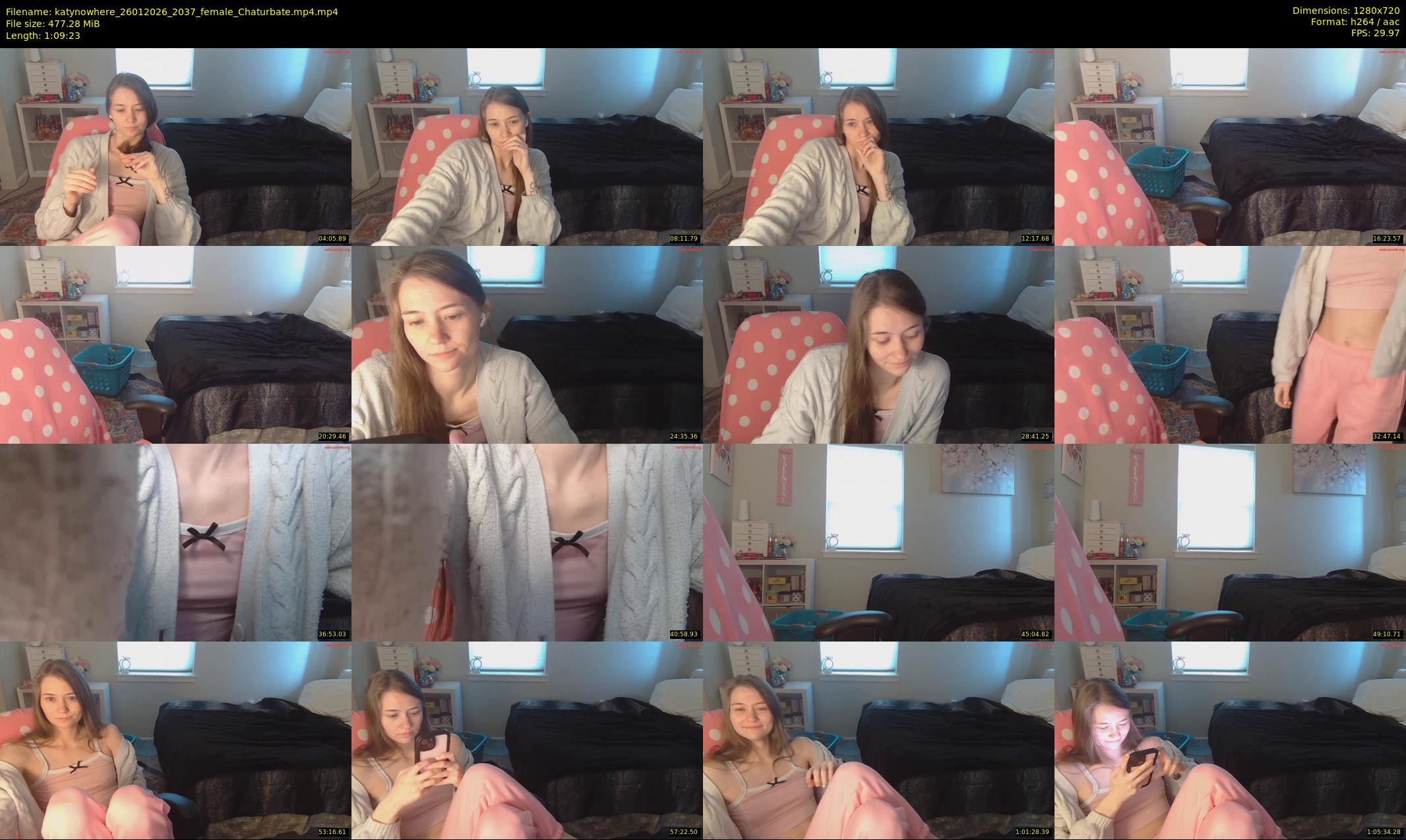 katynowhere — 70 minute Chaturbate female cam show recording, 720p, Jan 26, 2026