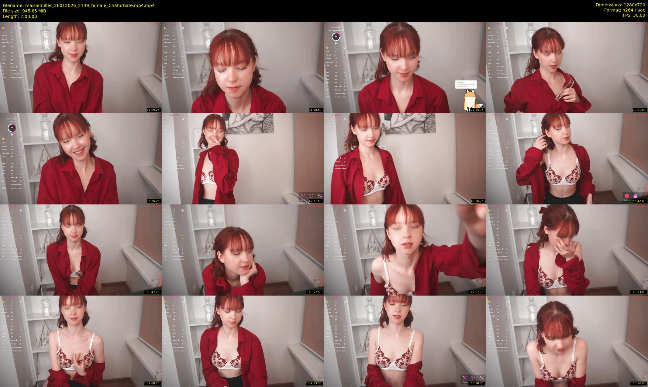 maisiemiller — 120 minute Chaturbate female cam show recording, 720p, Jan 26, 2026