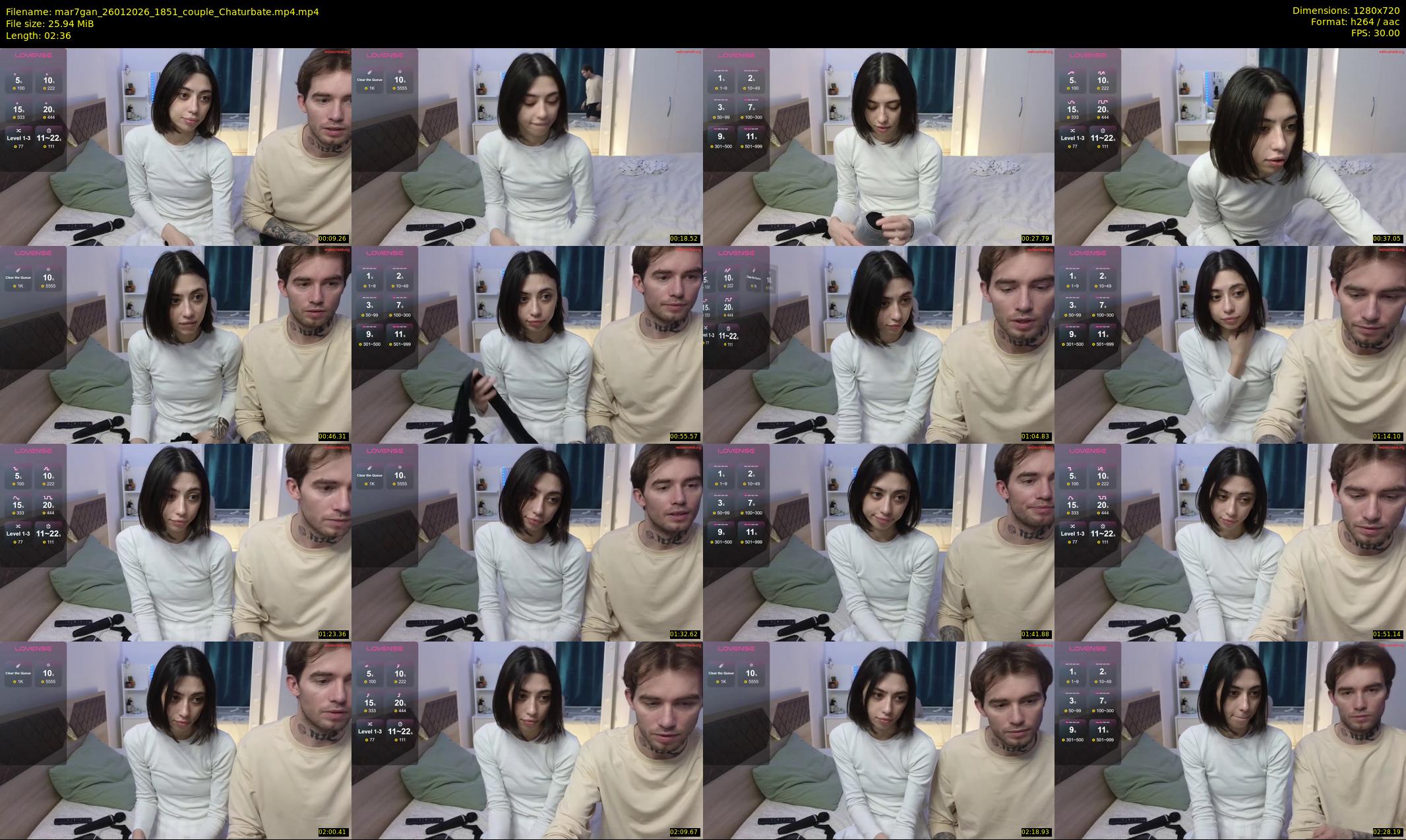 mar7gan — 3 minute Chaturbate couple cam show recording, 720p, Jan 26, 2026