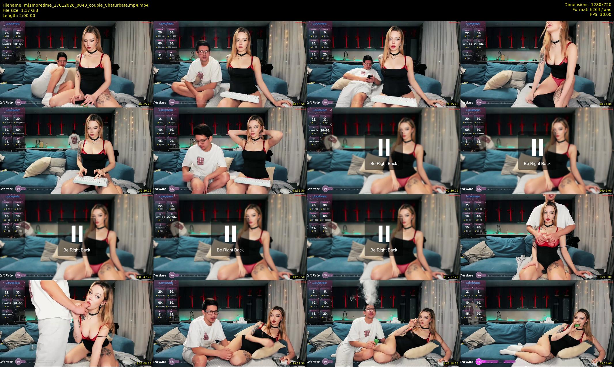mj1moretime — 120 minute Chaturbate couple cam show recording, 720p, Jan 27, 2026