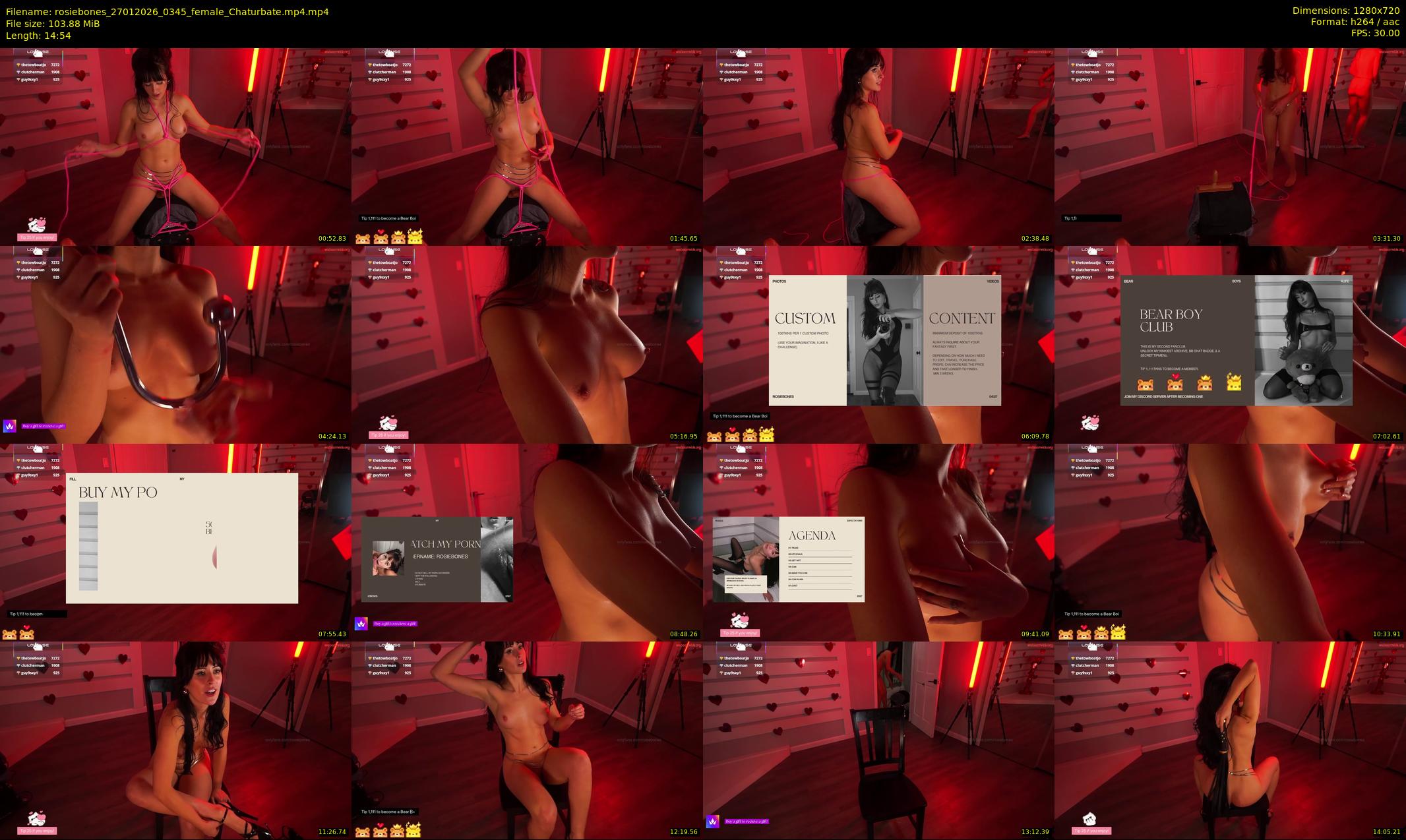 rosiebones — 15 minute Chaturbate female cam show recording, 720p, Jan 27, 2026