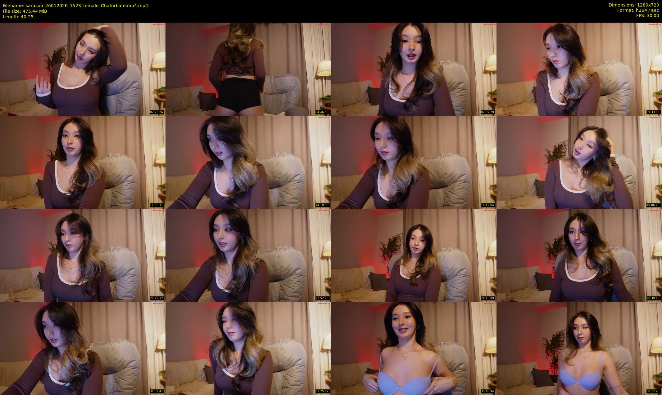 sarasuo — 41 minute Chaturbate female cam show recording, 720p, Jan 26, 2026