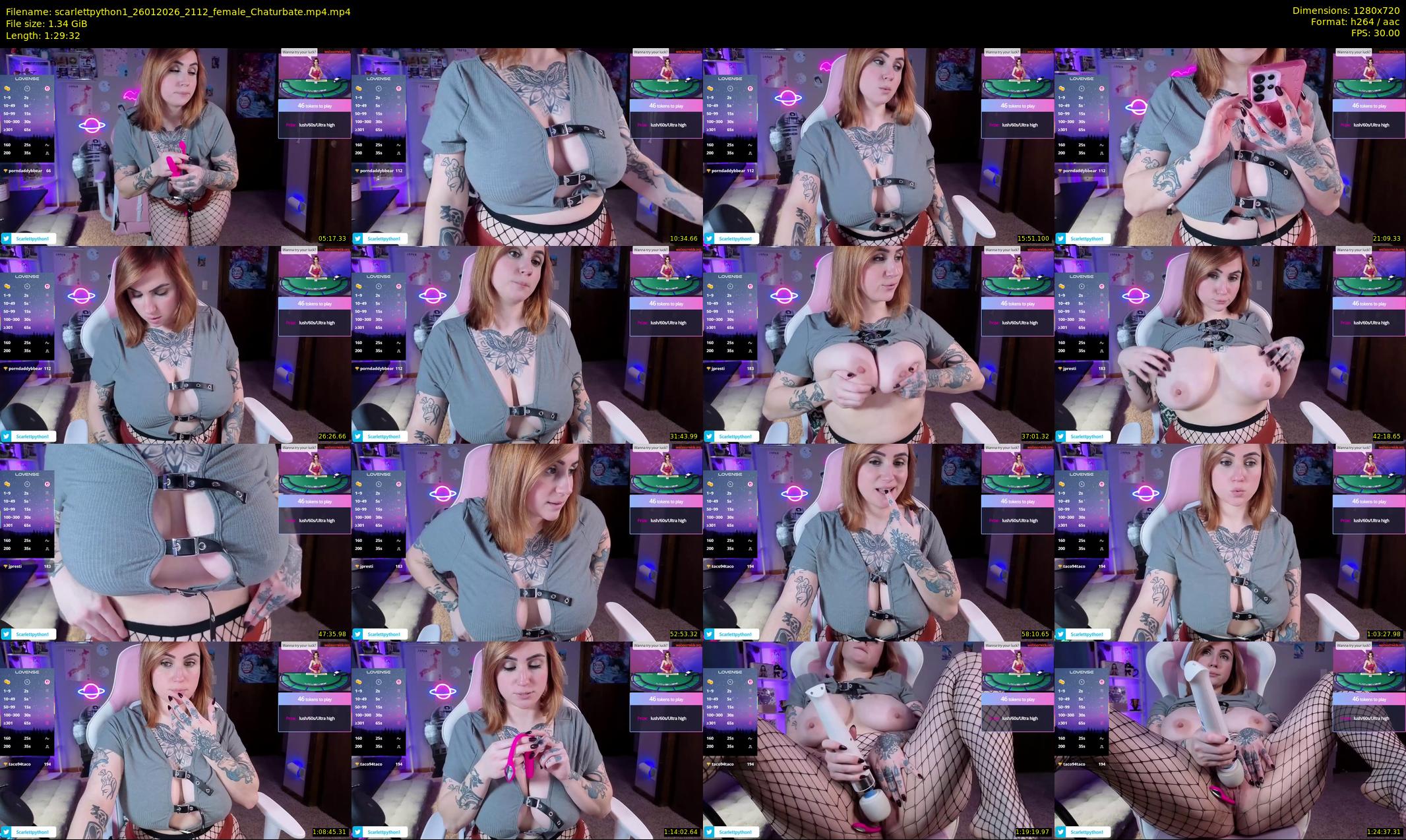 scarlettpython1 — 90 minute Chaturbate female cam show recording, 720p, Jan 26, 2026