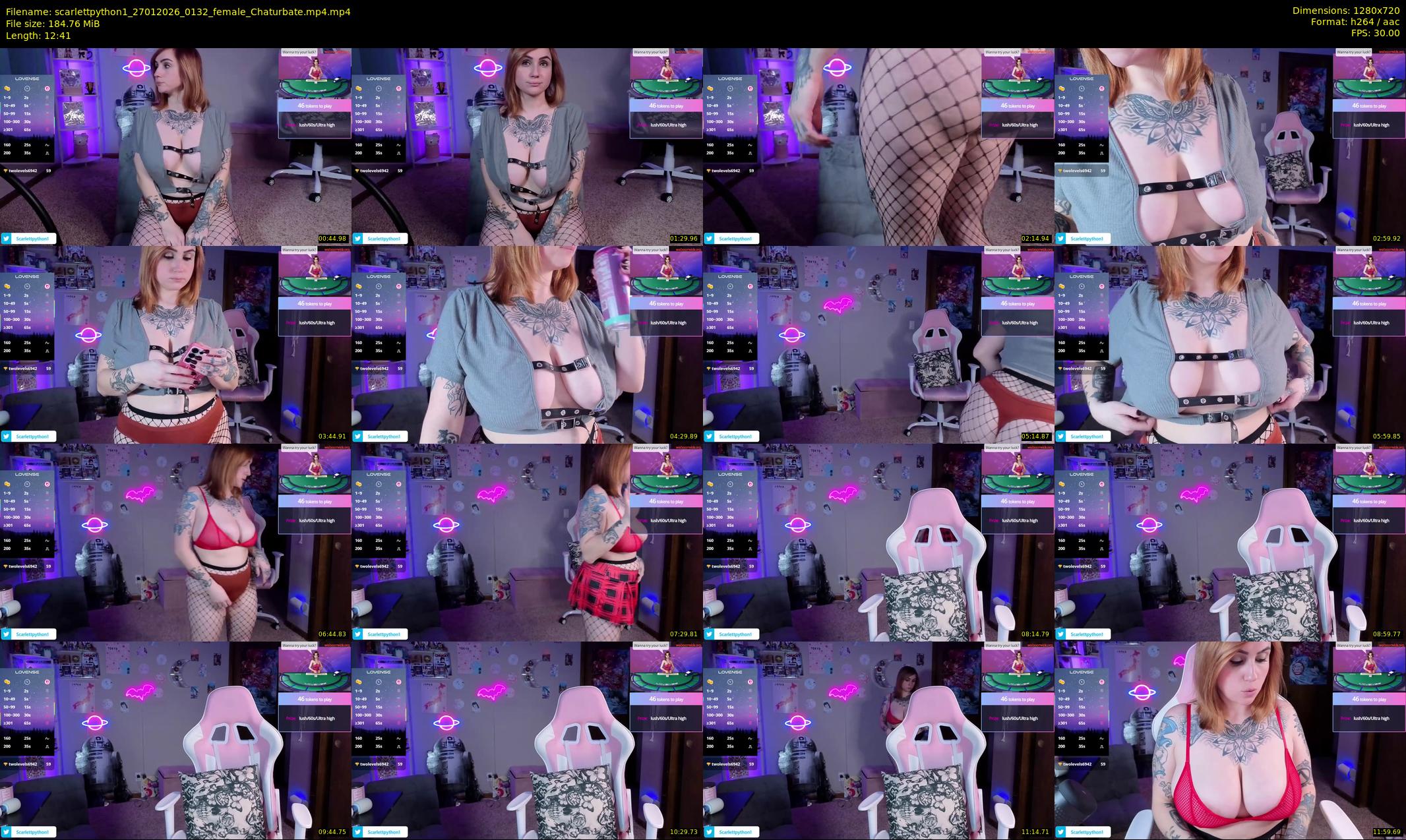 scarlettpython1 — 13 minute Chaturbate female cam show recording, 720p, Jan 27, 2026