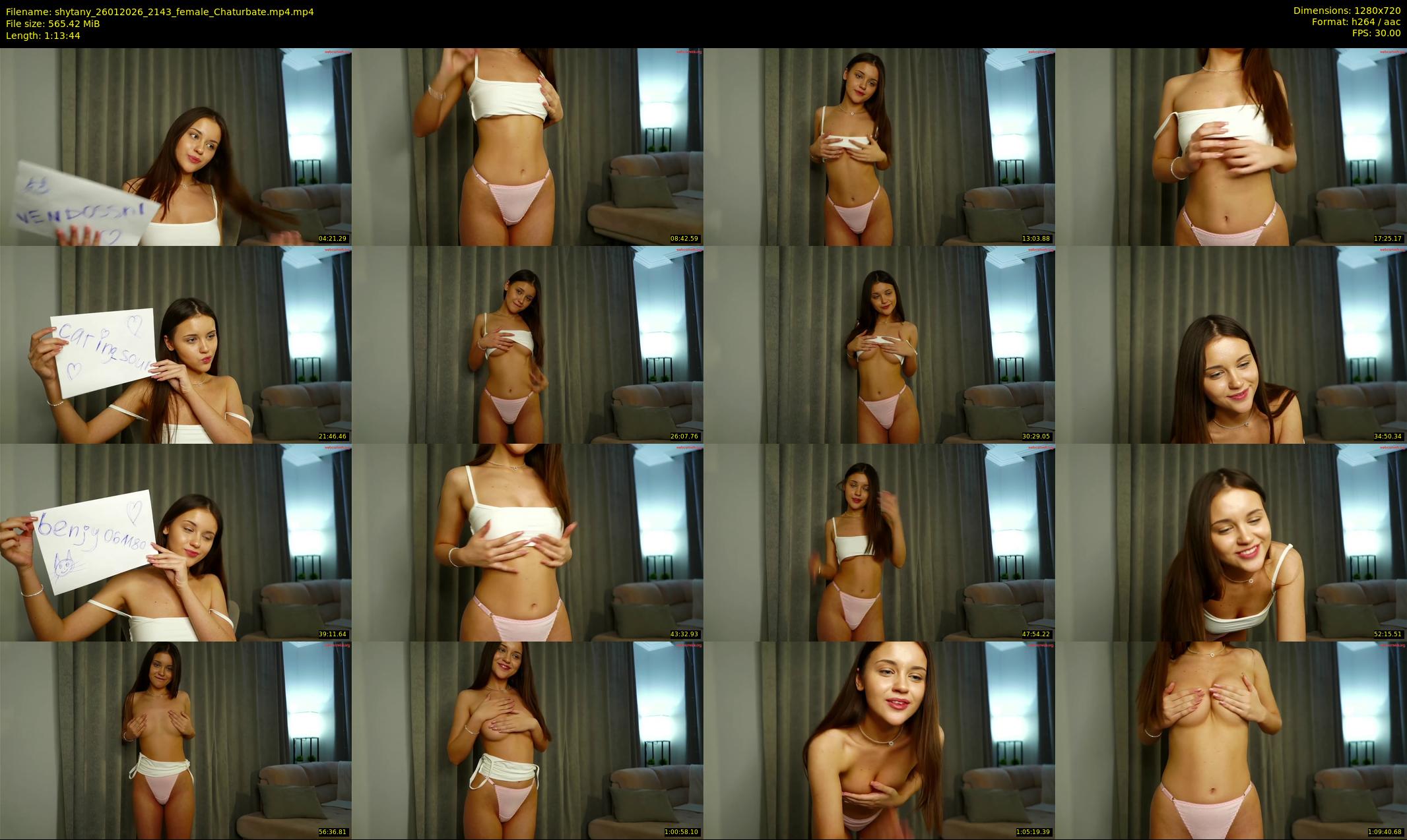 shytany — 74 minute Chaturbate female cam show recording, 720p, Jan 26, 2026