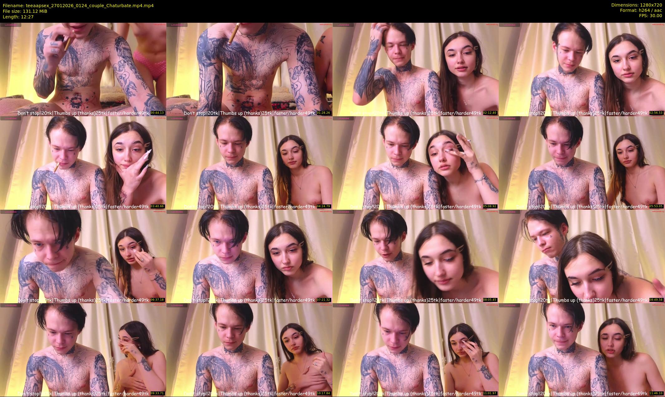teeaapsex — 13 minute Chaturbate couple cam show recording, 720p, Jan 27, 2026