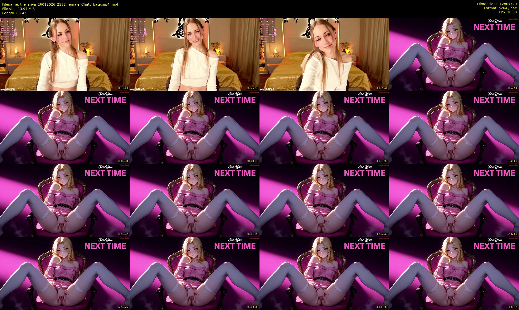 the_anya — 4 minute Chaturbate female cam show recording, 720p, Jan 26, 2026