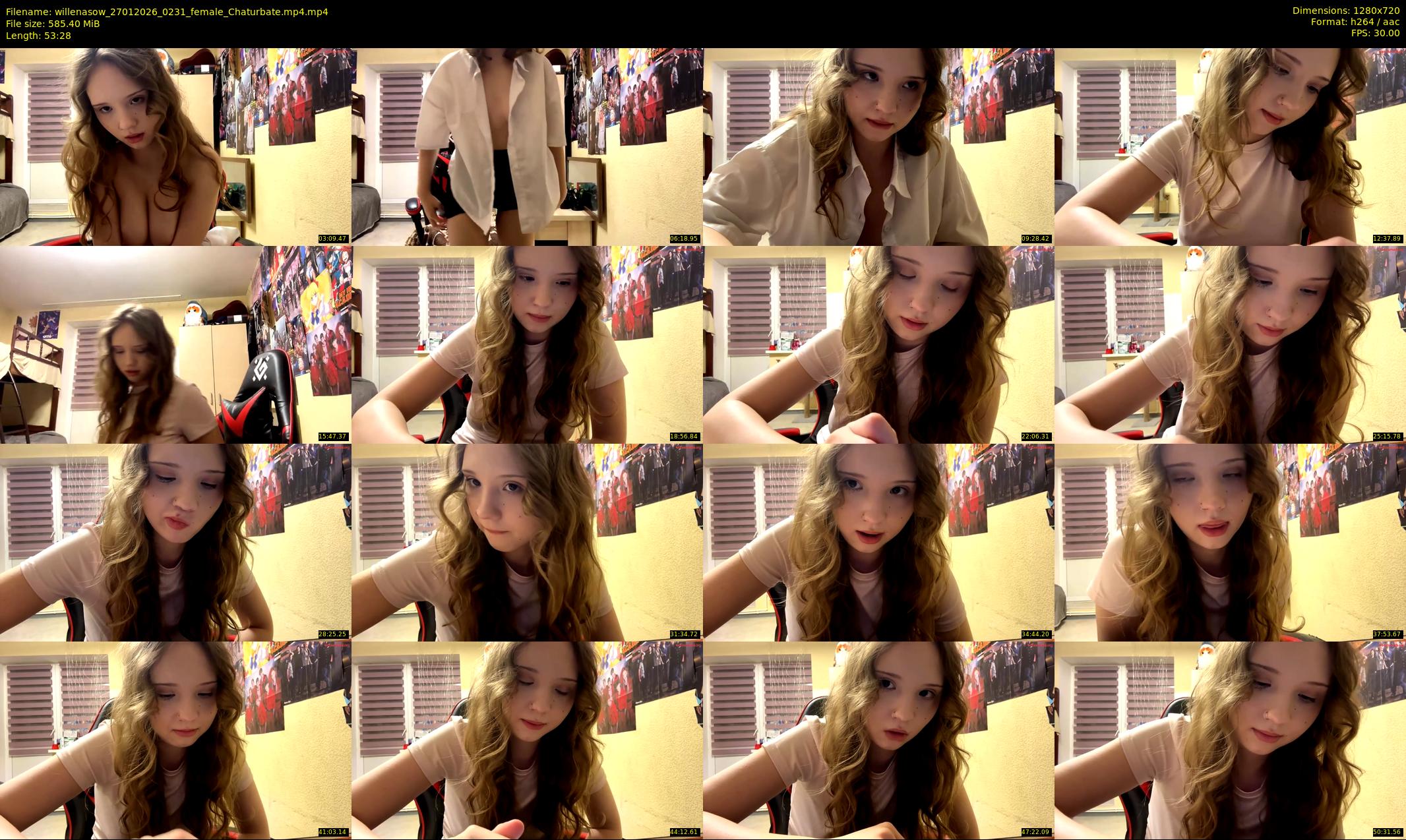 willenasow — 54 minute Chaturbate female cam show recording, 720p, Jan 27, 2026