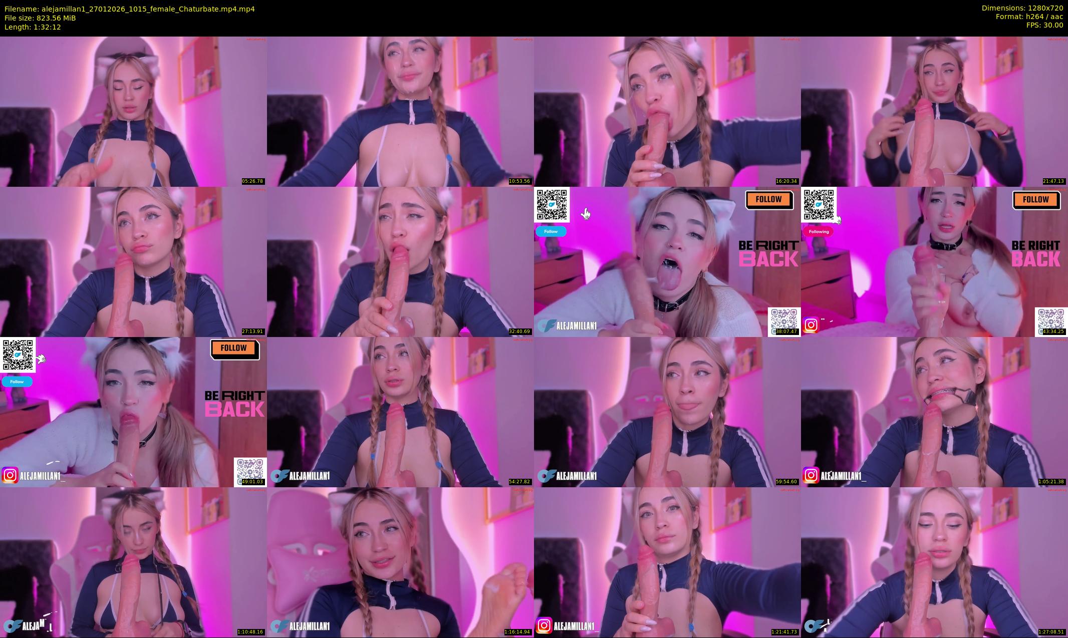 alejamillan1 — 93 minute Chaturbate female cam show recording, 720p, Jan 27, 2026