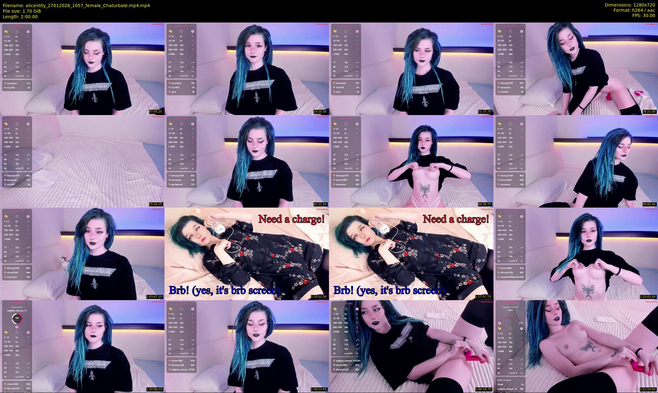 alicentity — 120 minute Chaturbate female cam show recording, 720p, Jan 27, 2026