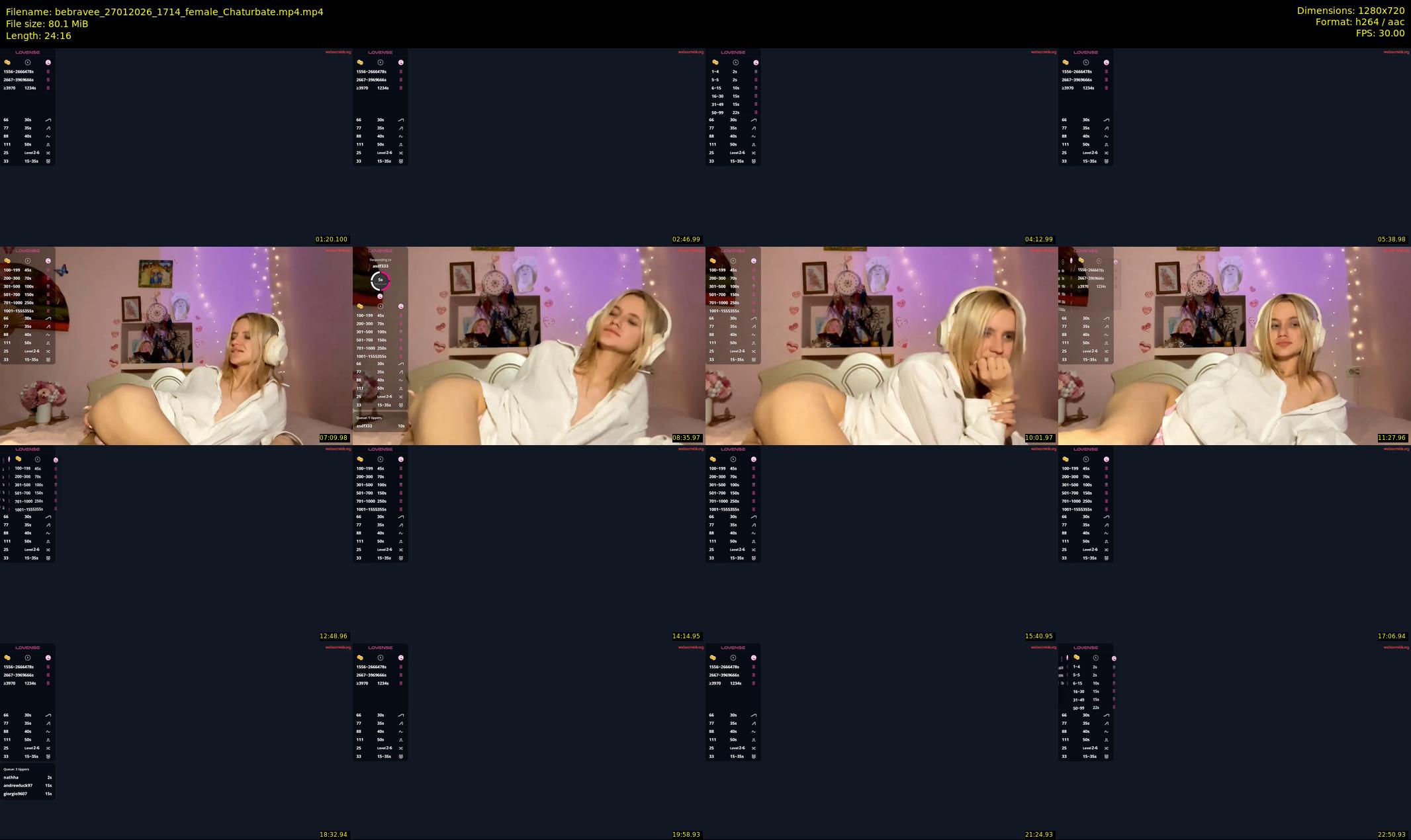 bebravee — 25 minute Chaturbate female cam show recording, 720p, Jan 27, 2026