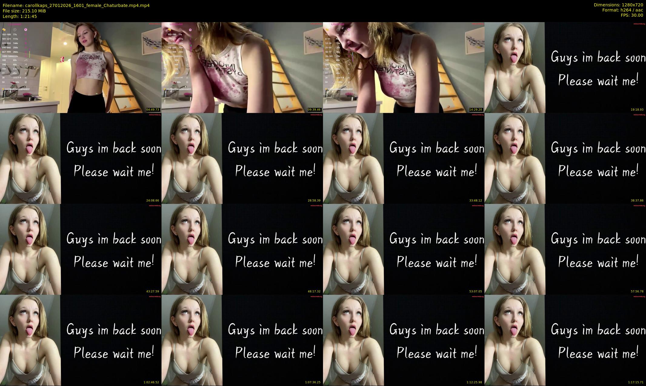 carollkaps — 82 minute Chaturbate female cam show recording, 720p, Jan 27, 2026