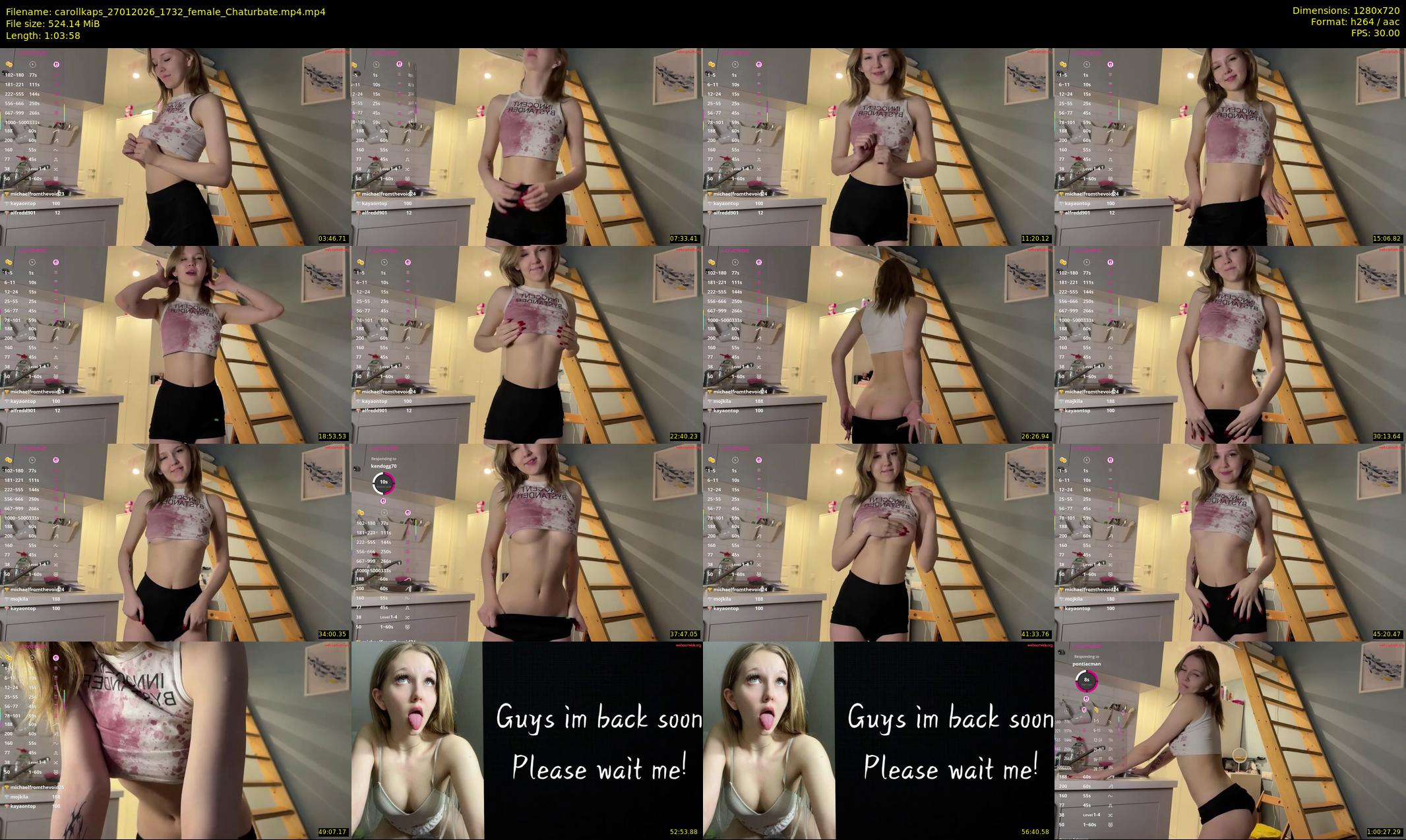 carollkaps — 64 minute Chaturbate female cam show recording, 720p, Jan 27, 2026