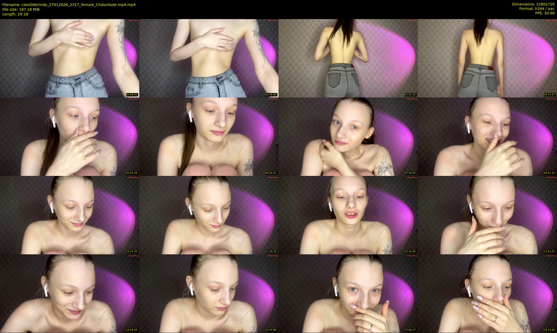 cleotilderinde — 20 minute Chaturbate female cam show recording, 720p, Jan 27, 2026