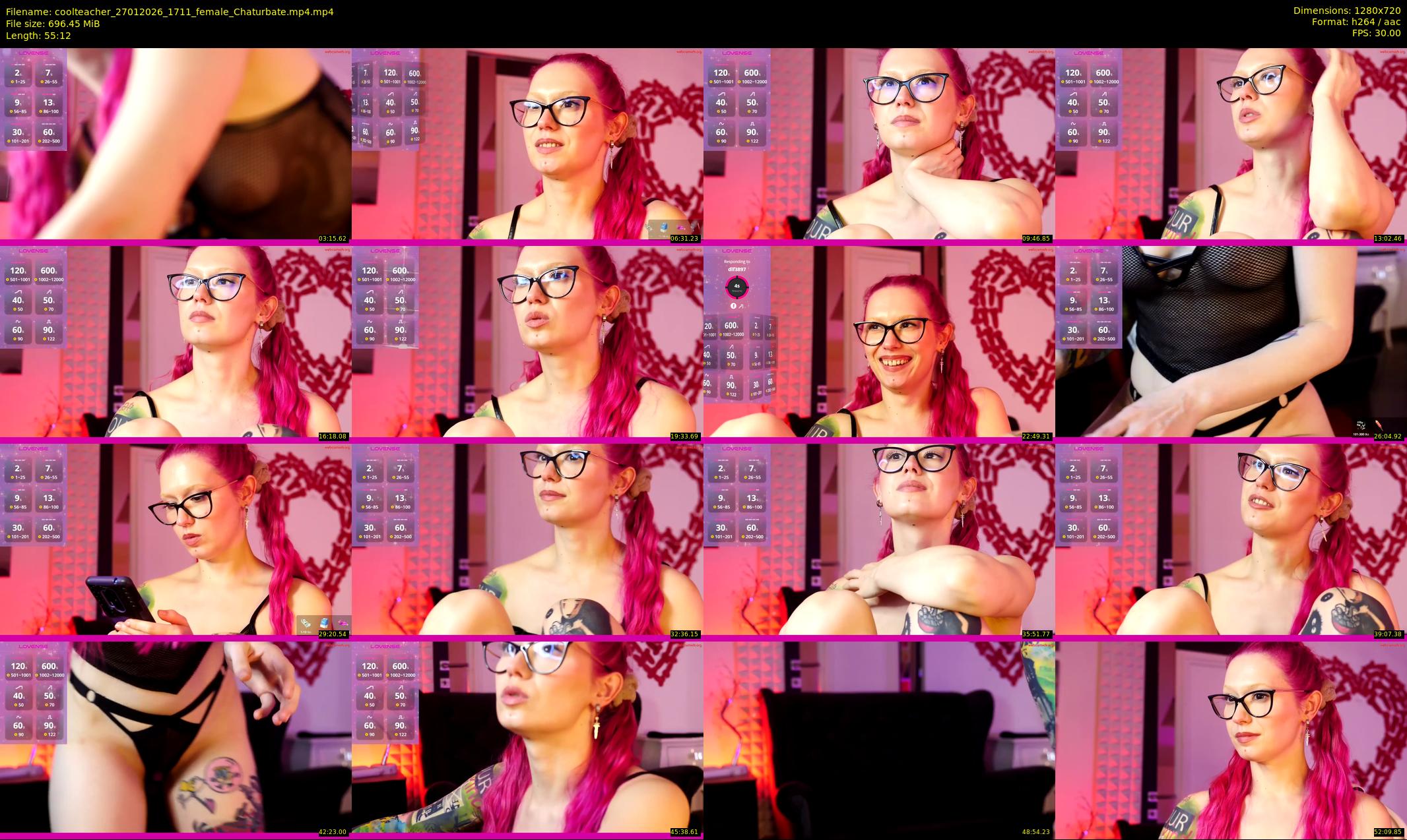 coolteacher — 56 minute Chaturbate female cam show recording, 720p, Jan 27, 2026