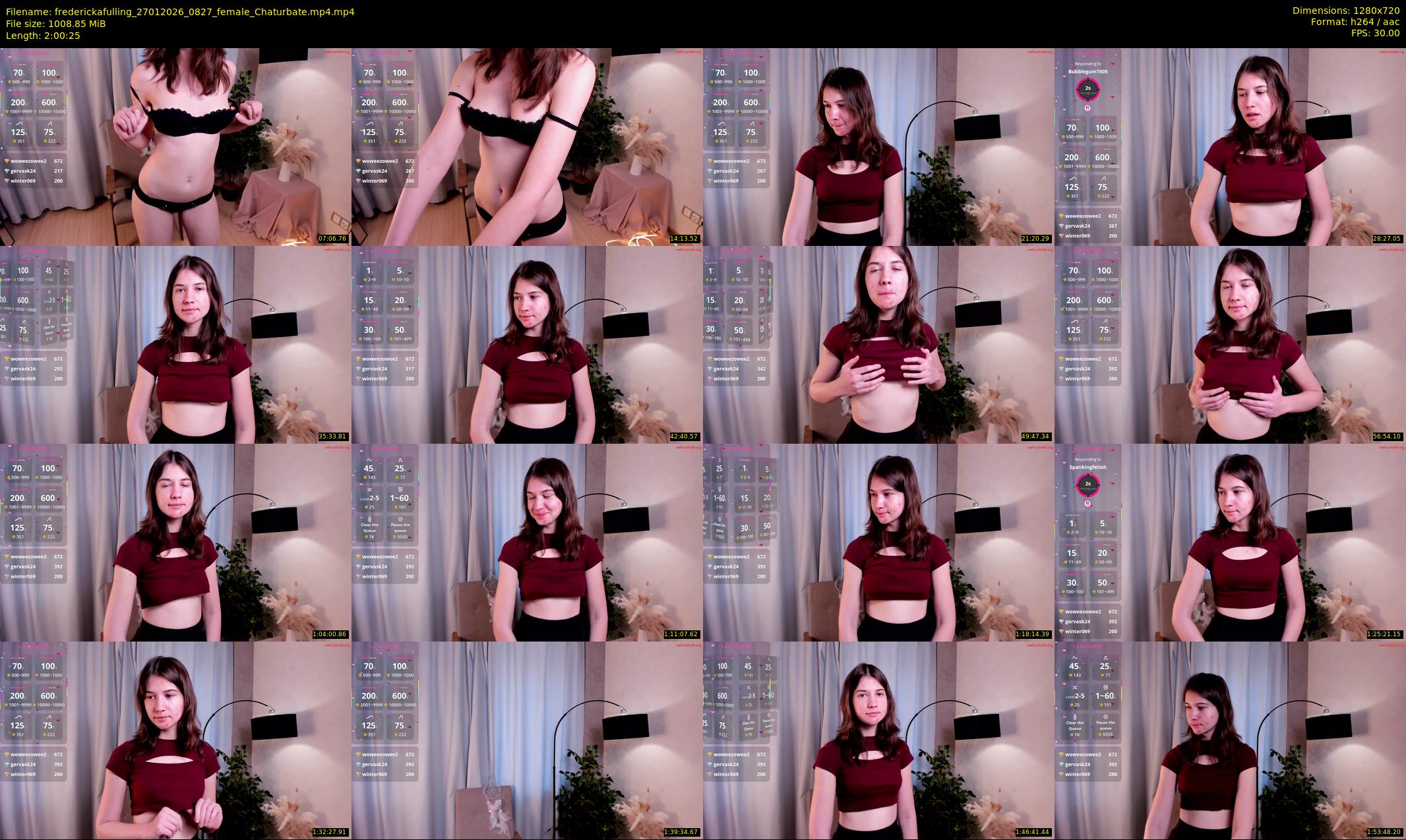 frederickafulling — 121 minute Chaturbate female cam show recording, 720p, Jan 27, 2026