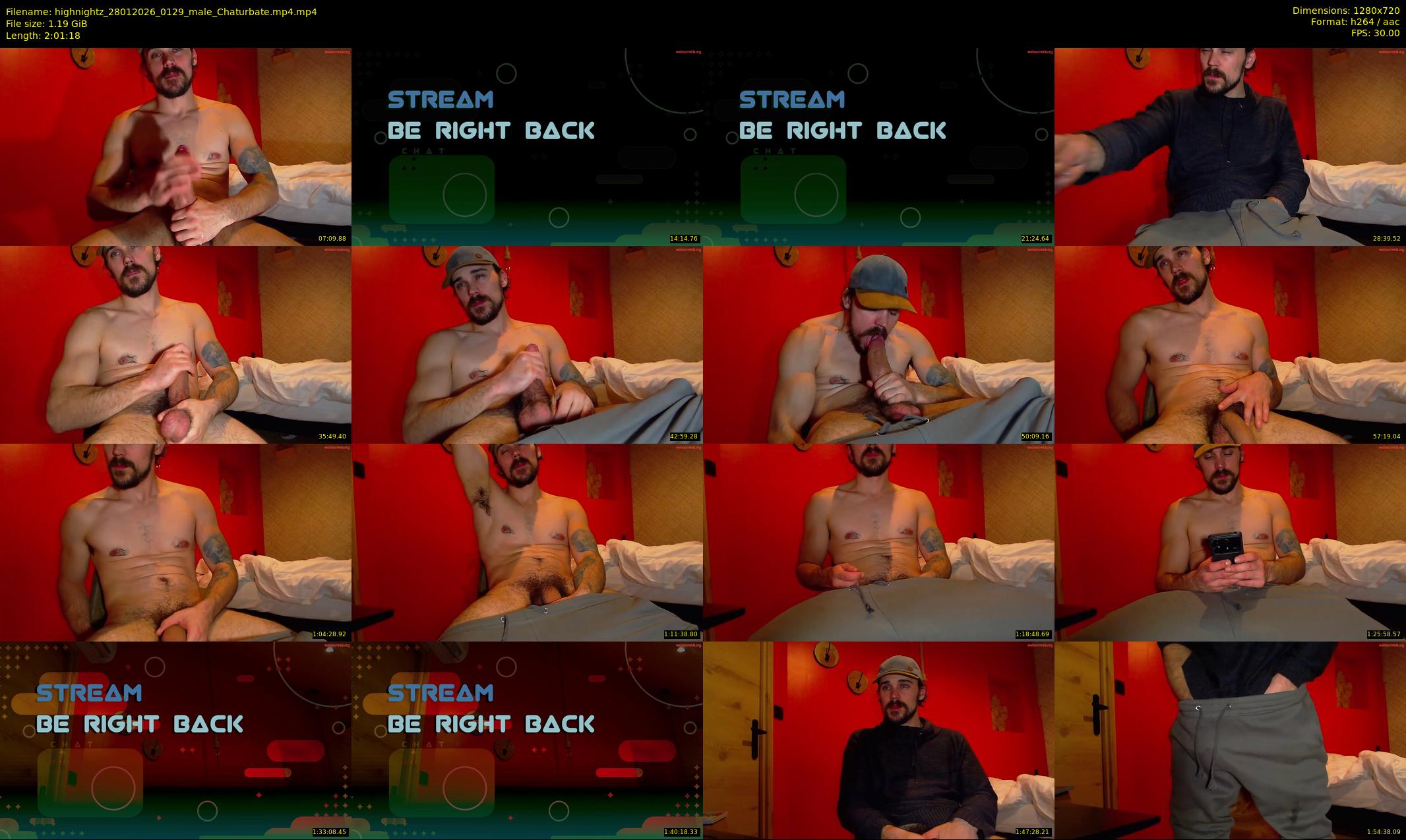 highnightz — 122 minute Chaturbate male cam show recording, 720p, Jan 28, 2026
