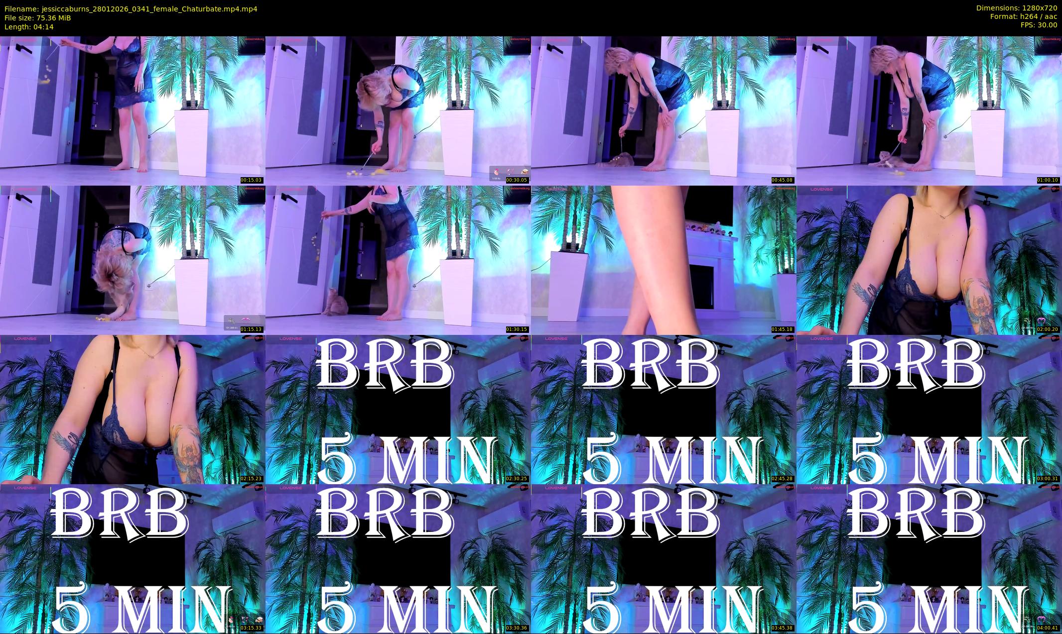 jessiccaburns — 5 minute Chaturbate female cam show recording, 720p, Jan 28, 2026