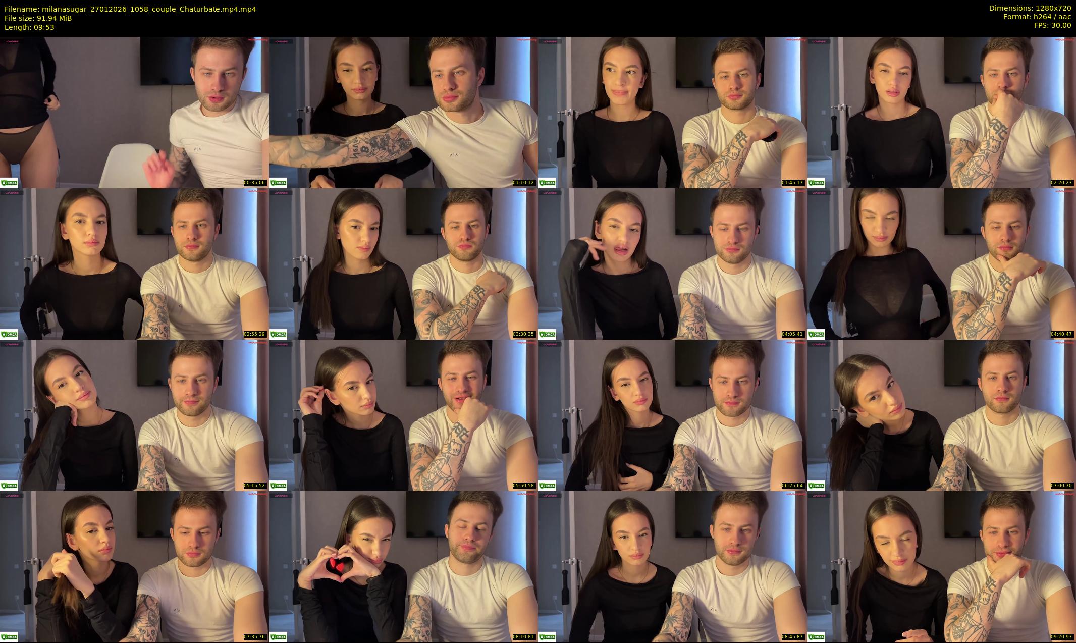 milanasugar — 10 minute Chaturbate couple cam show recording, 720p, Jan 27, 2026
