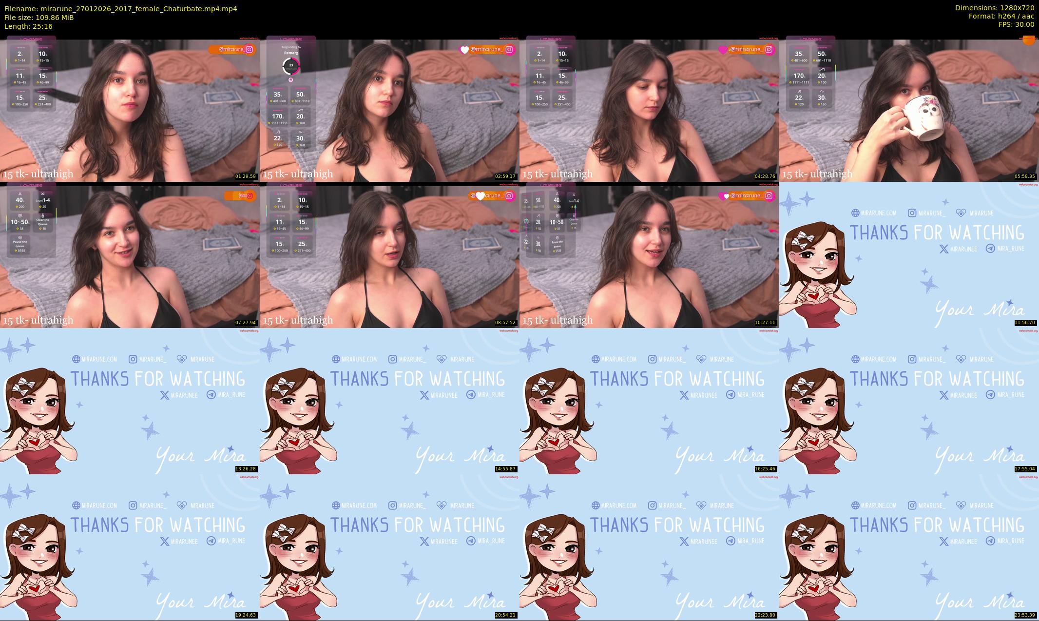 mirarune — 26 minute Chaturbate female cam show recording, 720p, Jan 27, 2026
