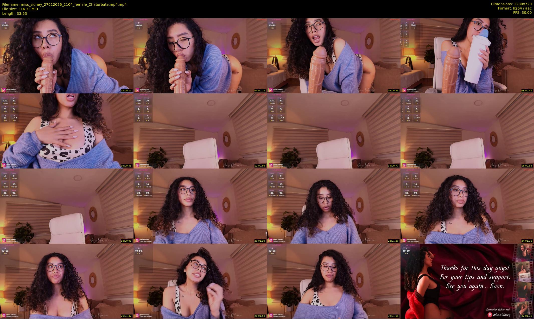 miss_sidney — 34 minute Chaturbate female cam show recording, 720p, Jan 27, 2026