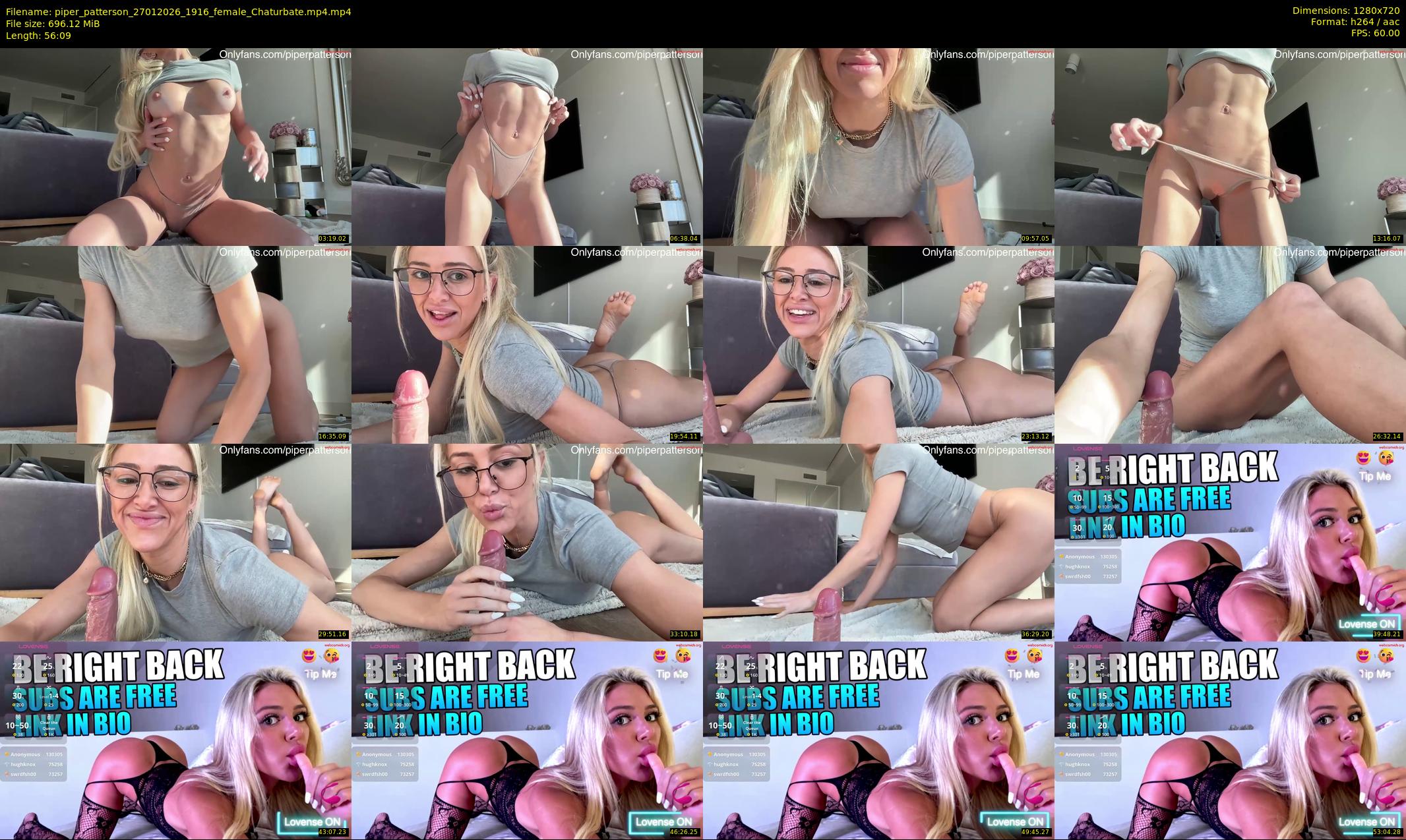 piper_patterson — 57 minute Chaturbate female cam show recording, 720p, Jan 27, 2026