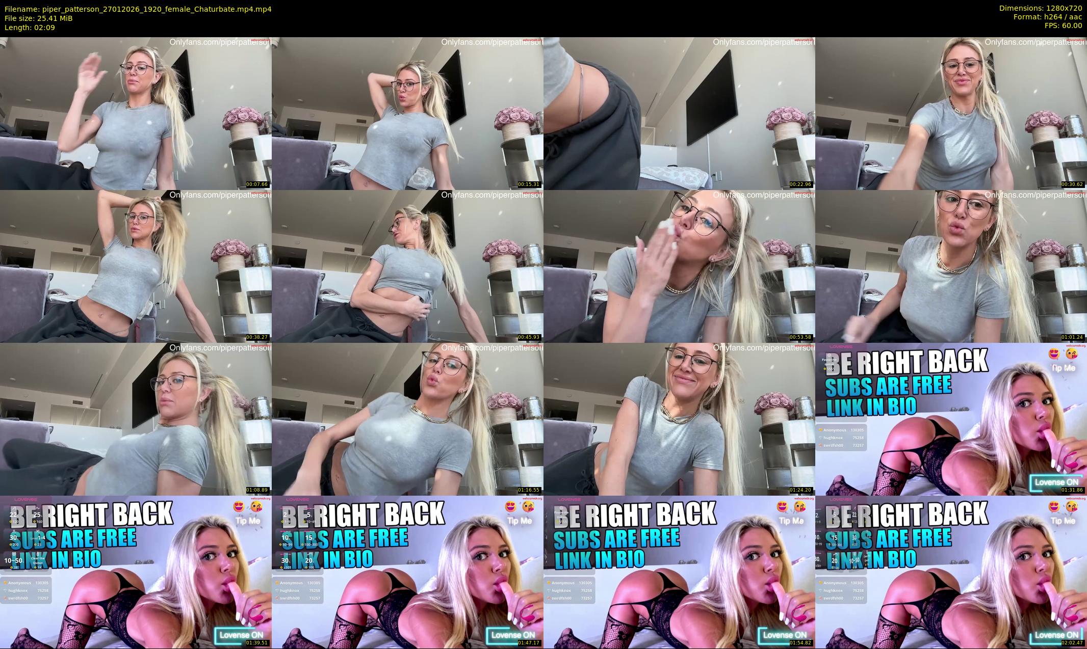 piper_patterson — 3 minute Chaturbate female cam show recording, 720p, Jan 27, 2026