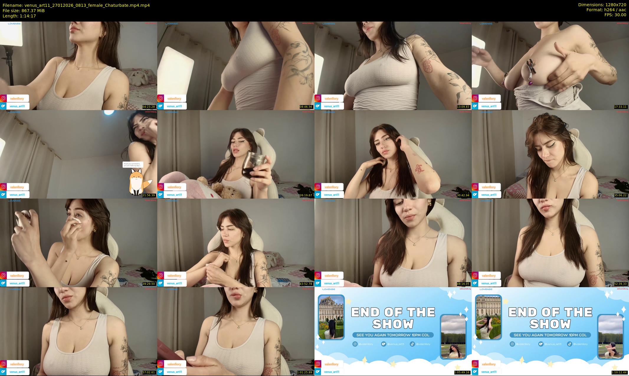 venus_art11 — 75 minute Chaturbate female cam show recording, 720p, Jan 27, 2026