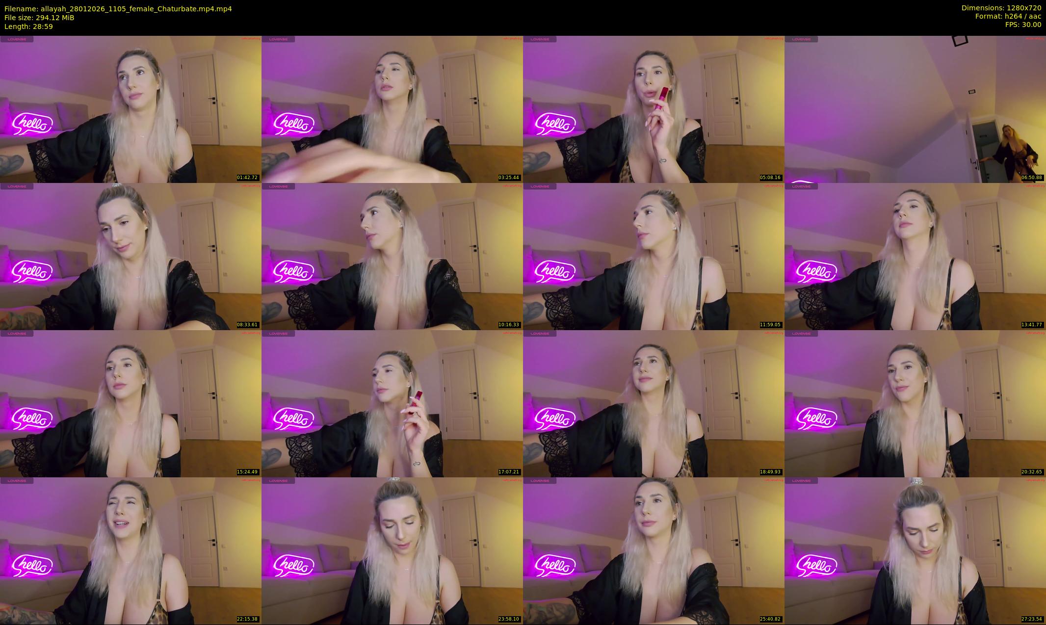 allayah — 29 minute Chaturbate female cam show recording, 720p, Jan 28, 2026
