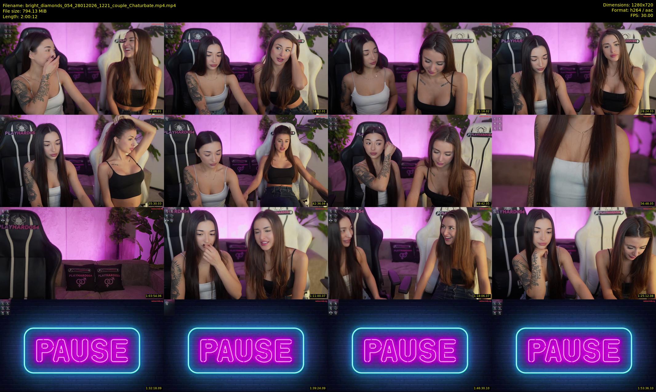 bright_diamonds_054 — 121 minute Chaturbate couple cam show recording, 720p, Jan 28, 2026