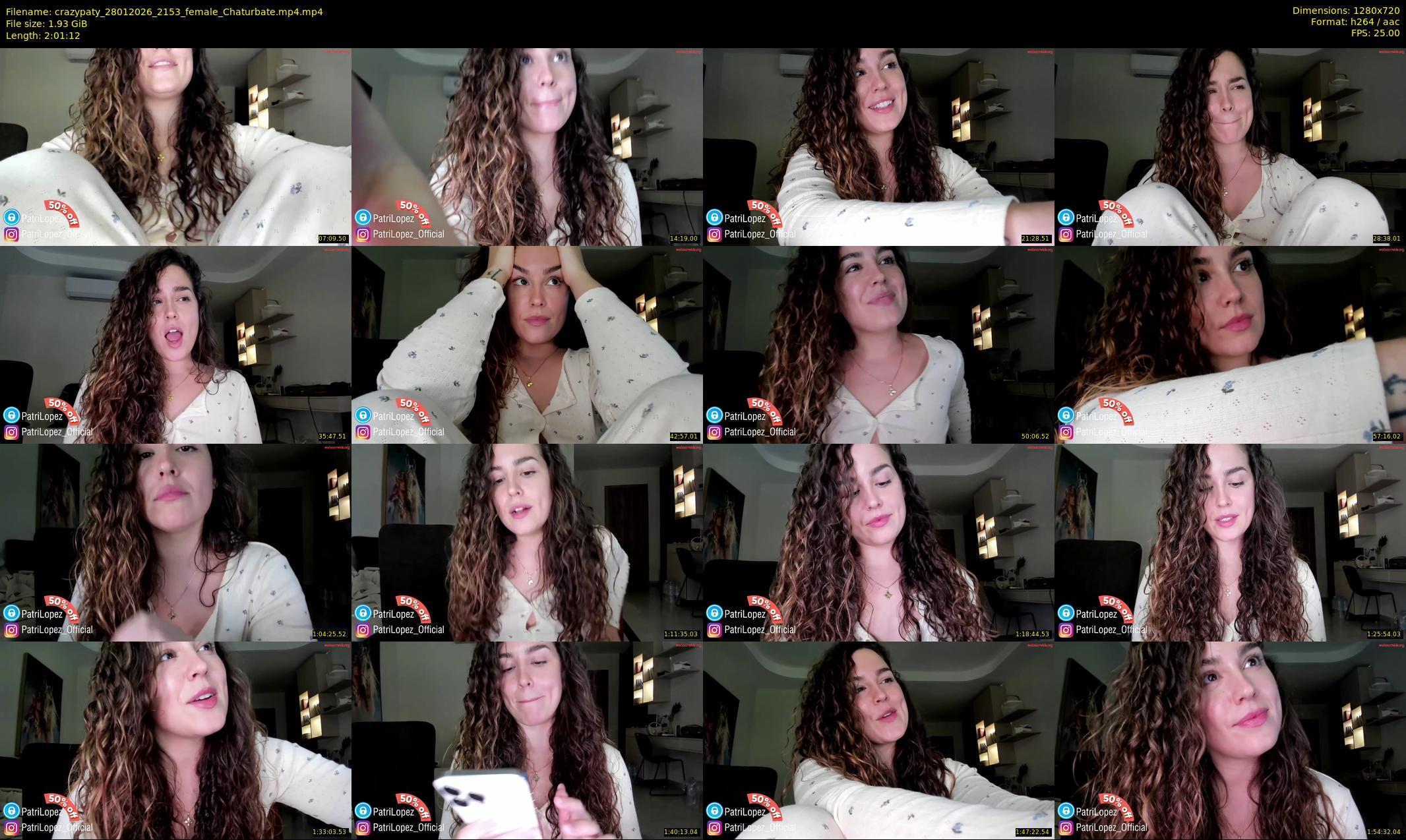 crazypaty — 122 minute Chaturbate female cam show recording, 720p, Jan 28, 2026