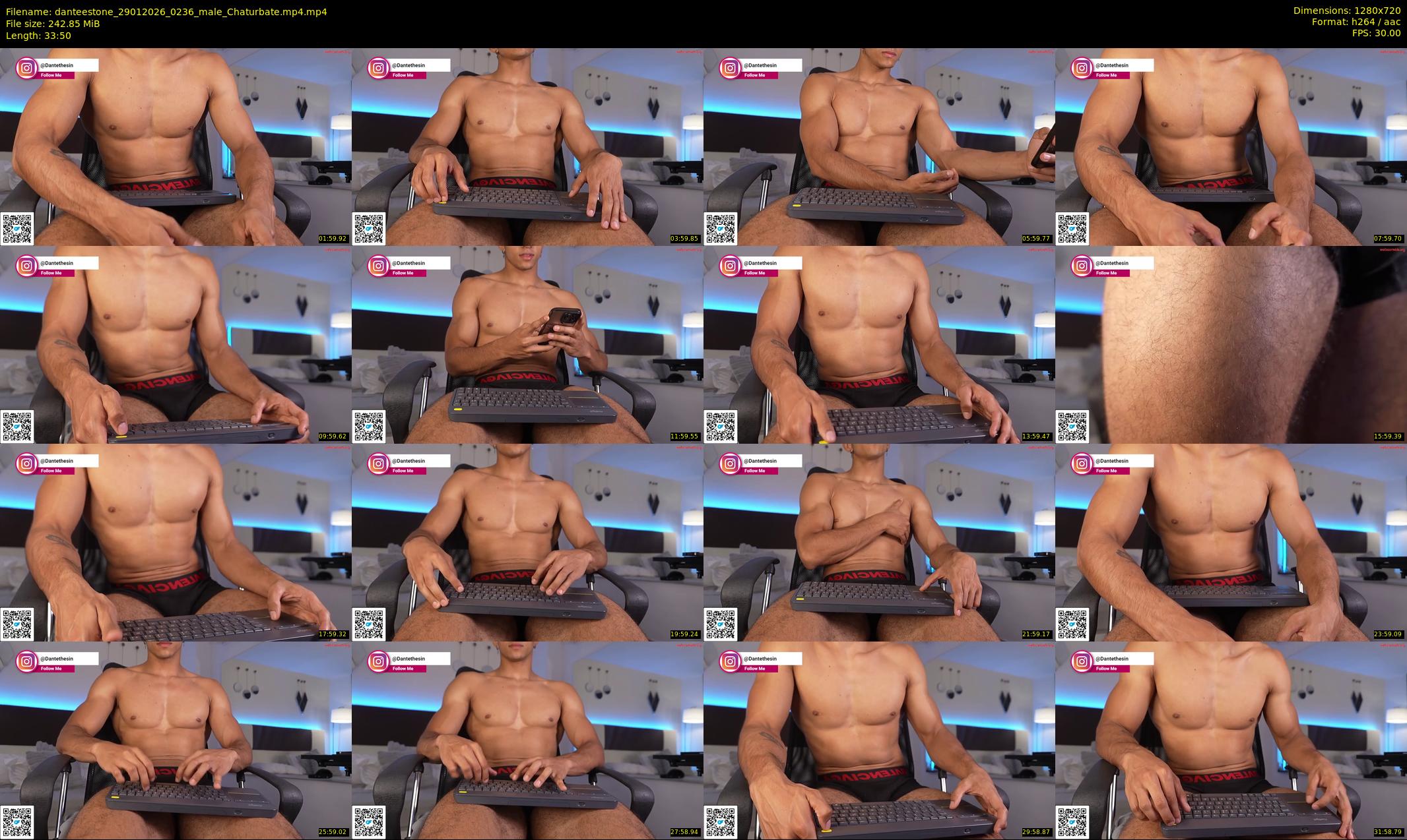 danteestone — 34 minute Chaturbate male cam show recording, 720p, Jan 29, 2026