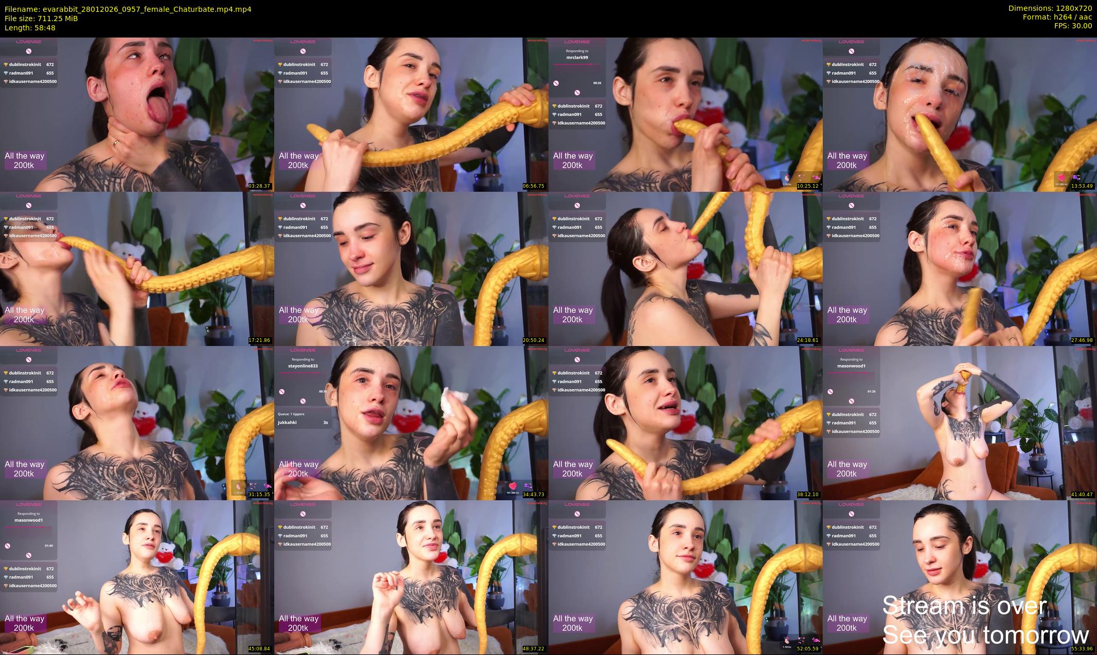 evarabbit — 59 minute Chaturbate female cam show recording, 720p, Jan 28, 2026