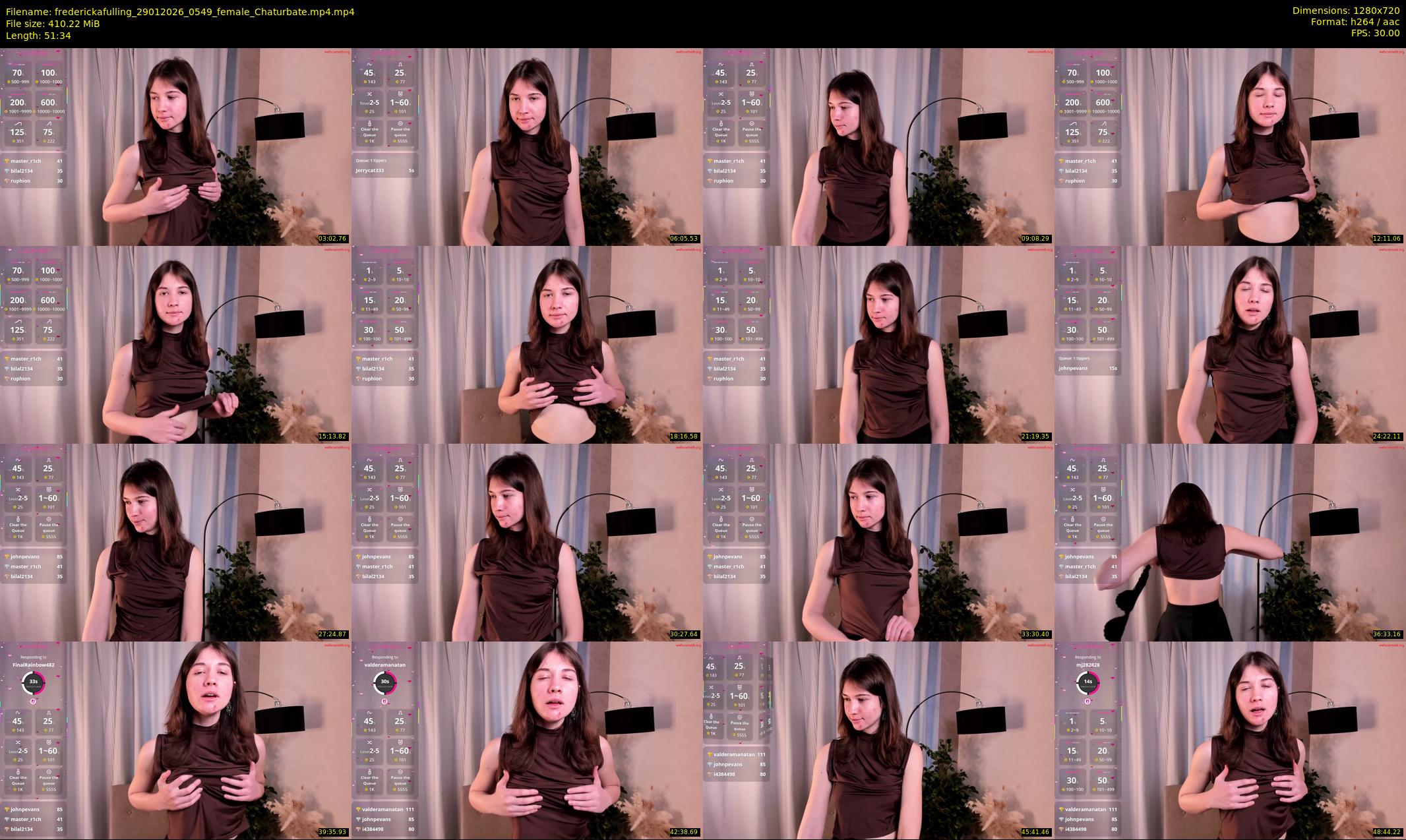 frederickafulling — 52 minute Chaturbate female cam show recording, 720p, Jan 29, 2026
