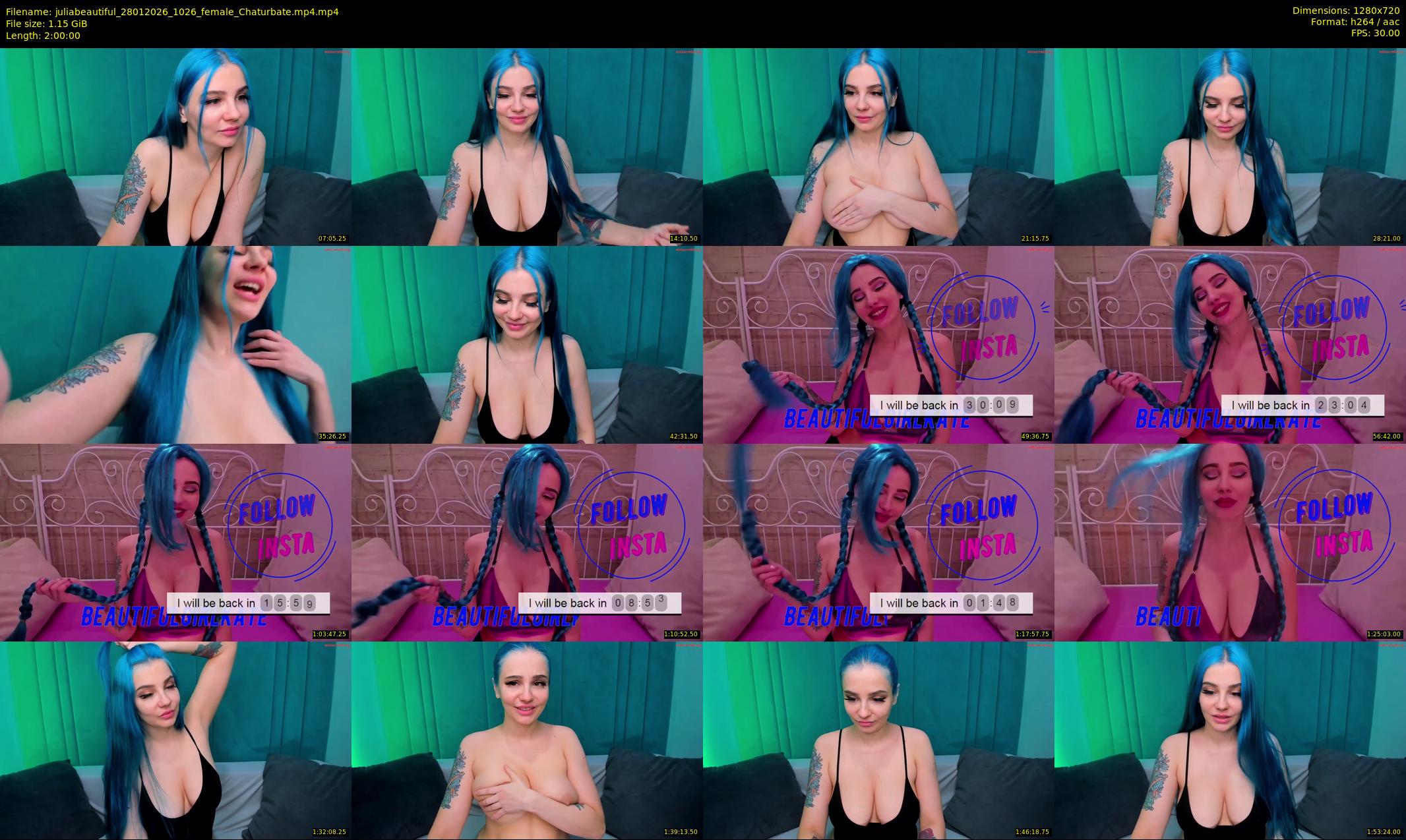 juliabeautiful — 120 minute Chaturbate female cam show recording, 720p, Jan 28, 2026