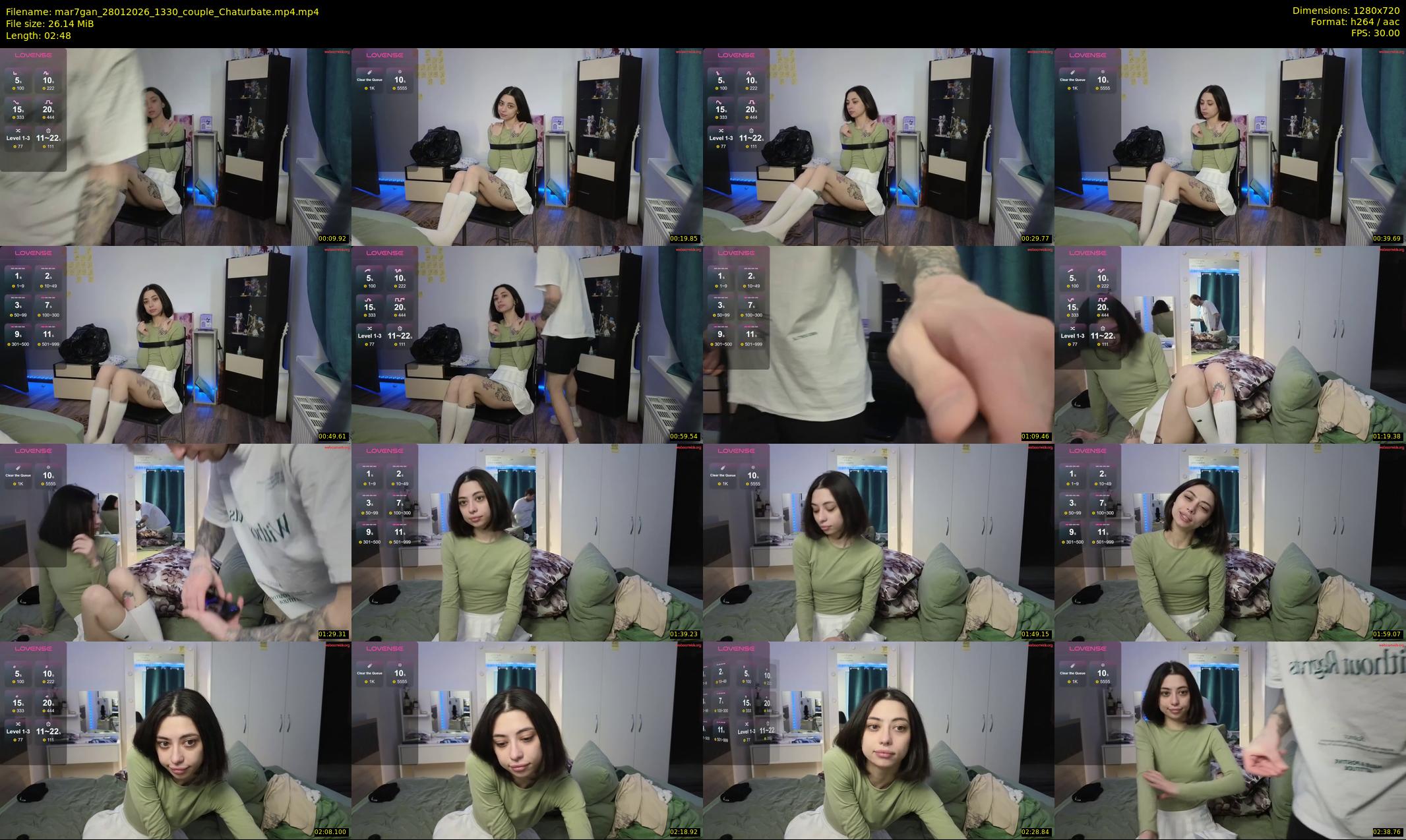 mar7gan — 3 minute Chaturbate couple cam show recording, 720p, Jan 28, 2026