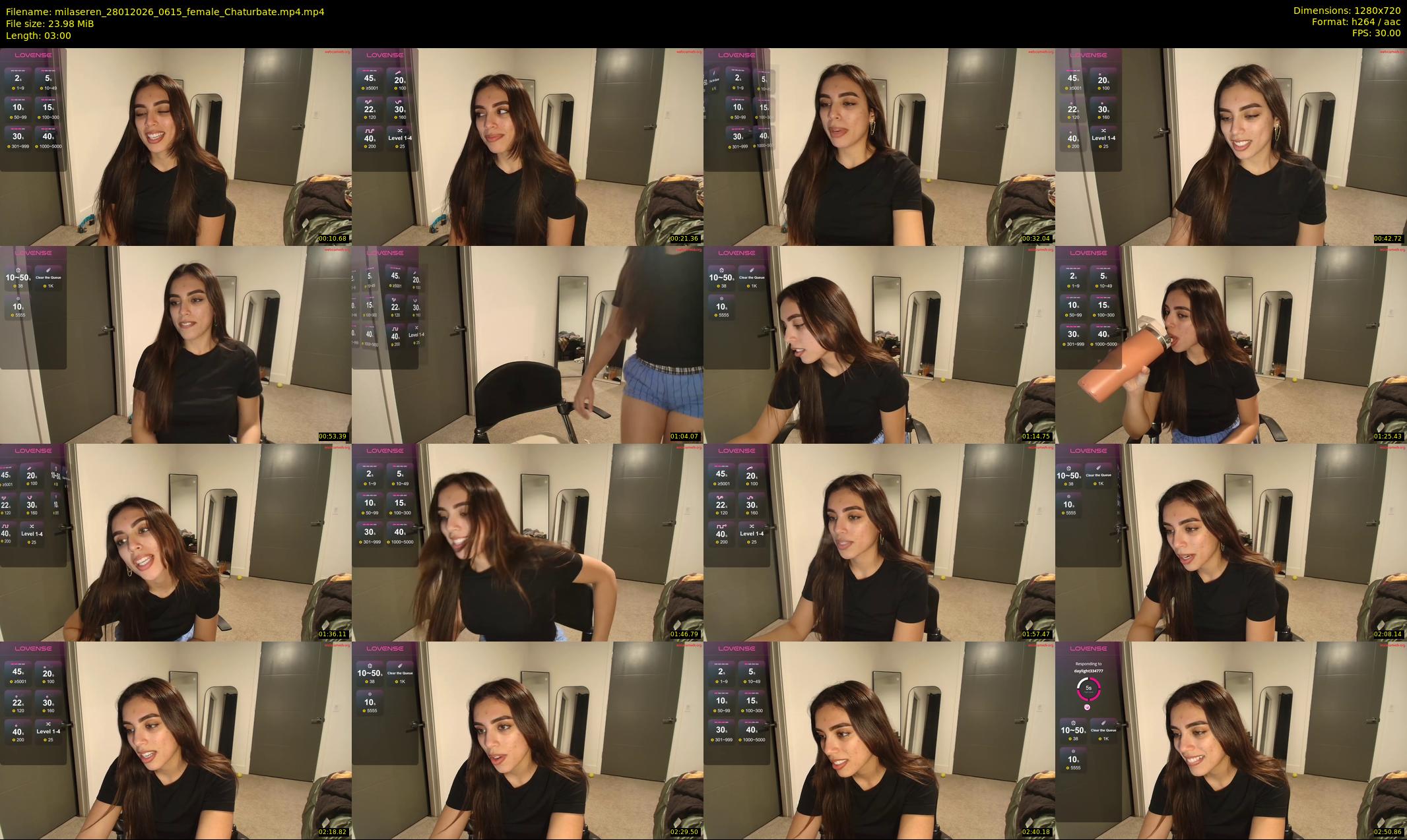 milaseren — 3 minute Chaturbate female cam show recording, 720p, Jan 28, 2026