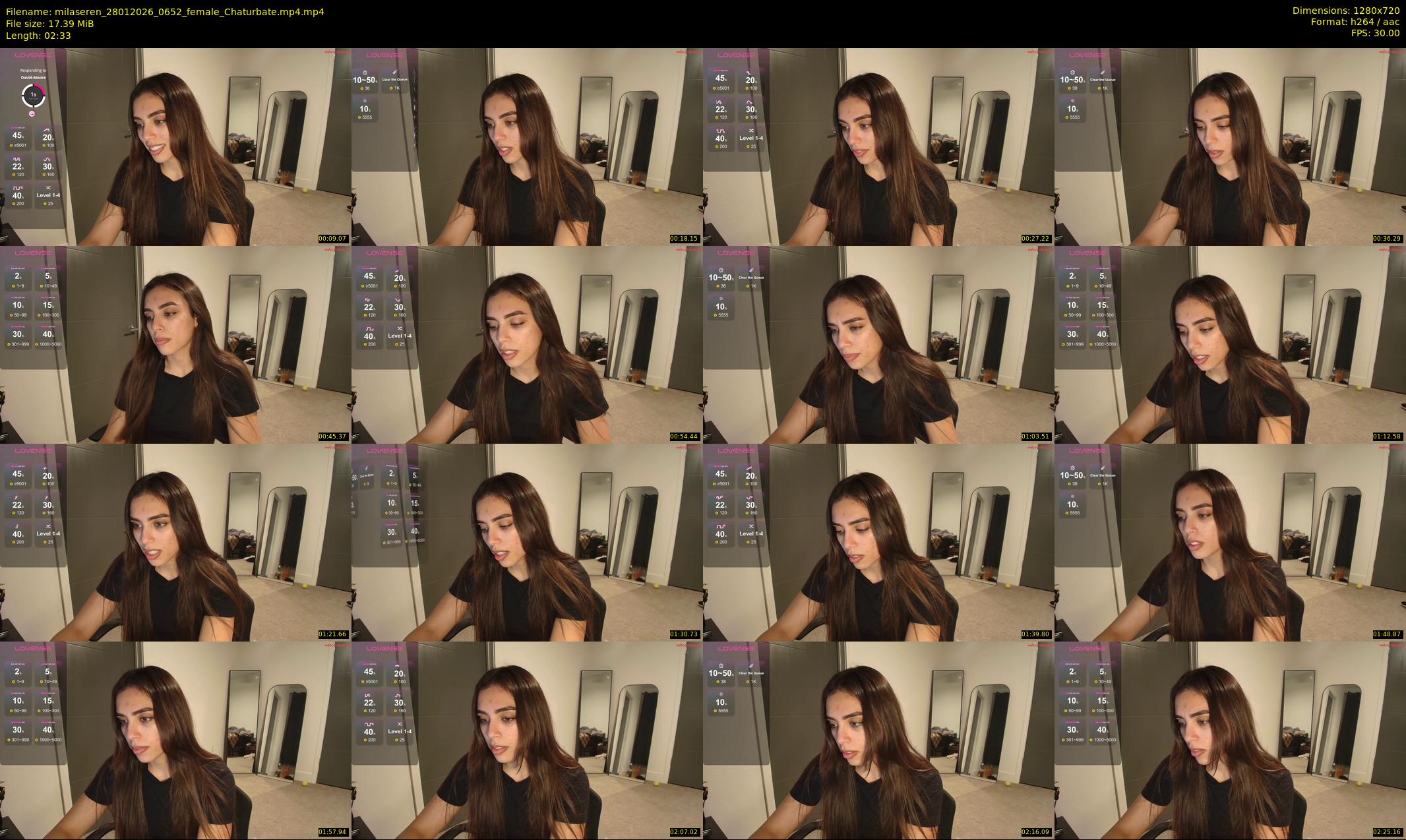 milaseren — 3 minute Chaturbate female cam show recording, 720p, Jan 28, 2026