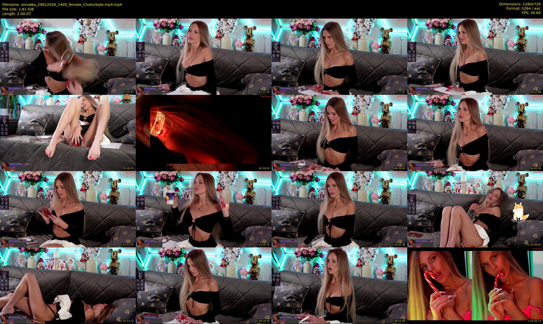 alvuwka — 121 minute Chaturbate female cam show recording, 720p, Jan 29, 2026