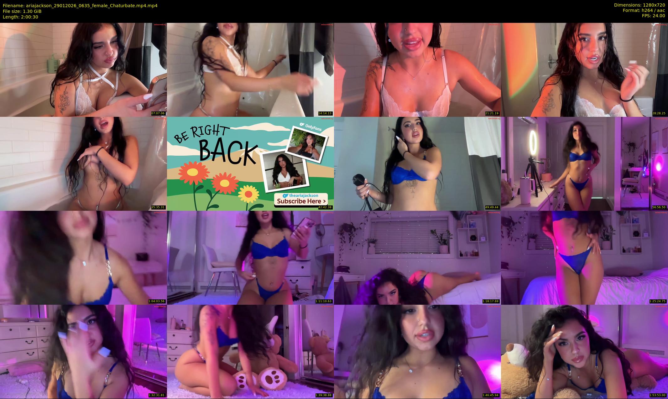ariajackson — 121 minute Chaturbate female cam show recording, 720p, Jan 29, 2026
