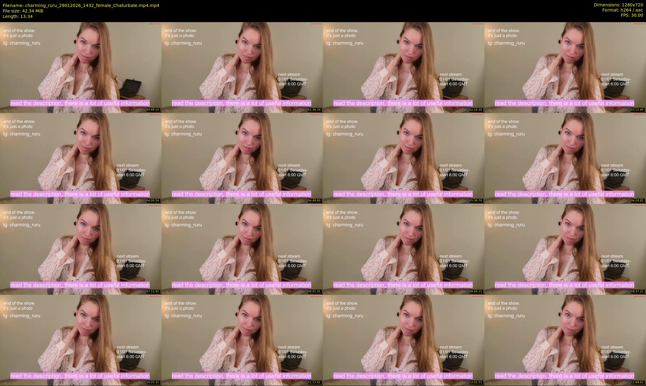 charming_ruru — 14 minute Chaturbate female cam show recording, 720p, Jan 29, 2026